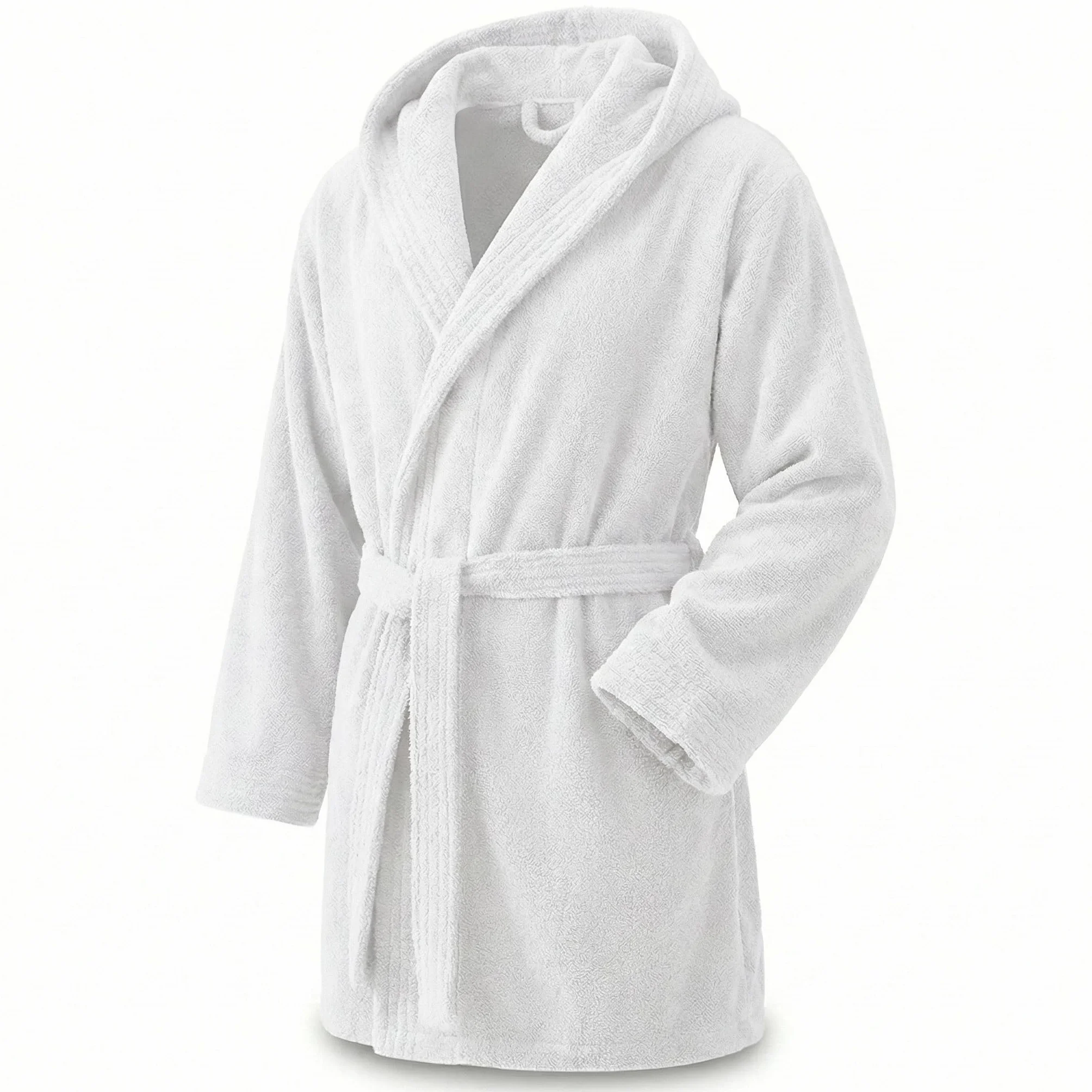 Albornoz Mujer y Hombre 100% Algodón 500 g/m² con Capucha Suave y Absorbente para Ducha Spa Piscina