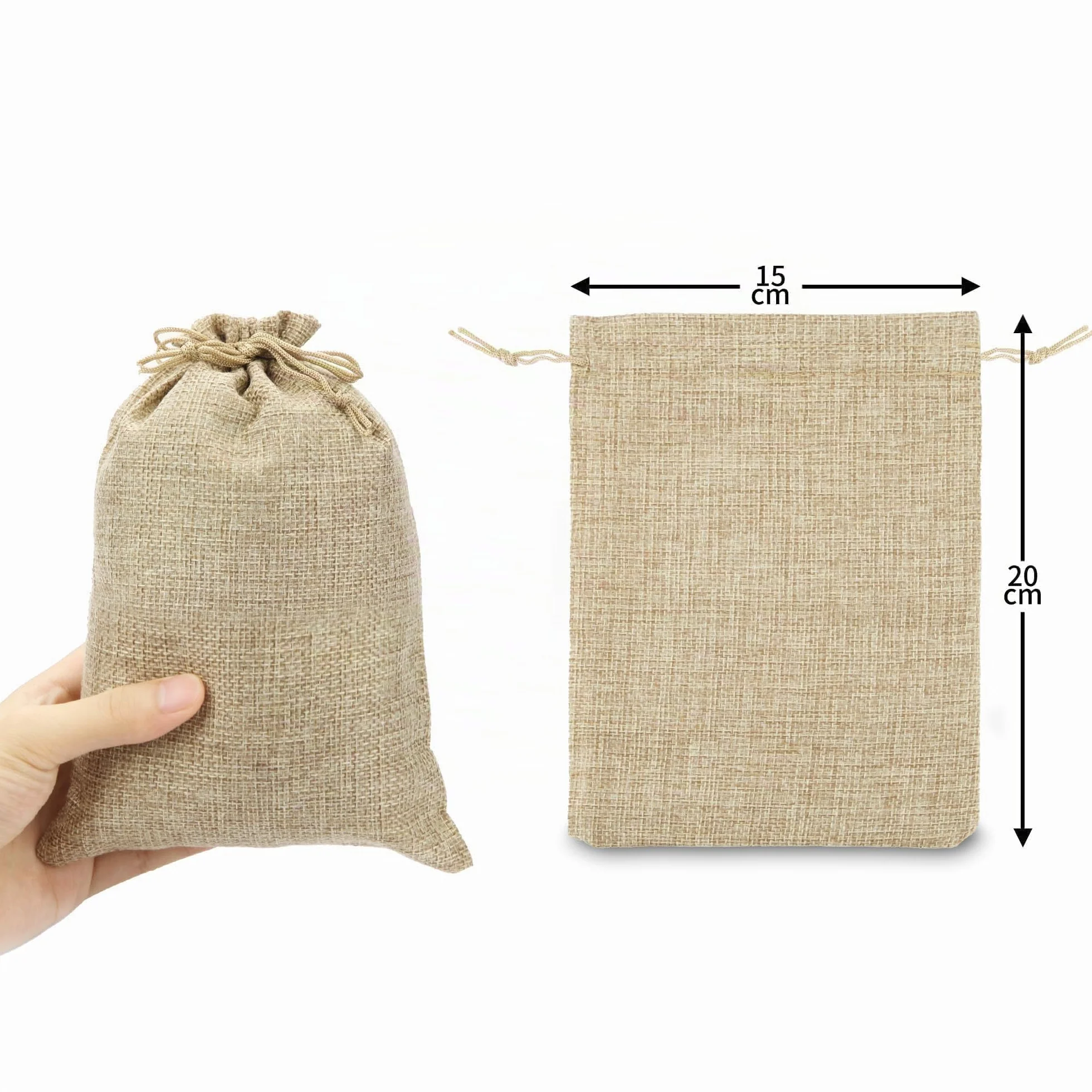 15x20cm Bolsas de Yute 20 Piezas Bolsitas de Tela Pequeñas con Cordón para Rellenar Bolsa Regalo Pequeña Reutilizables para Joyería Bolsas Regalos de Boda DIY Fiesta