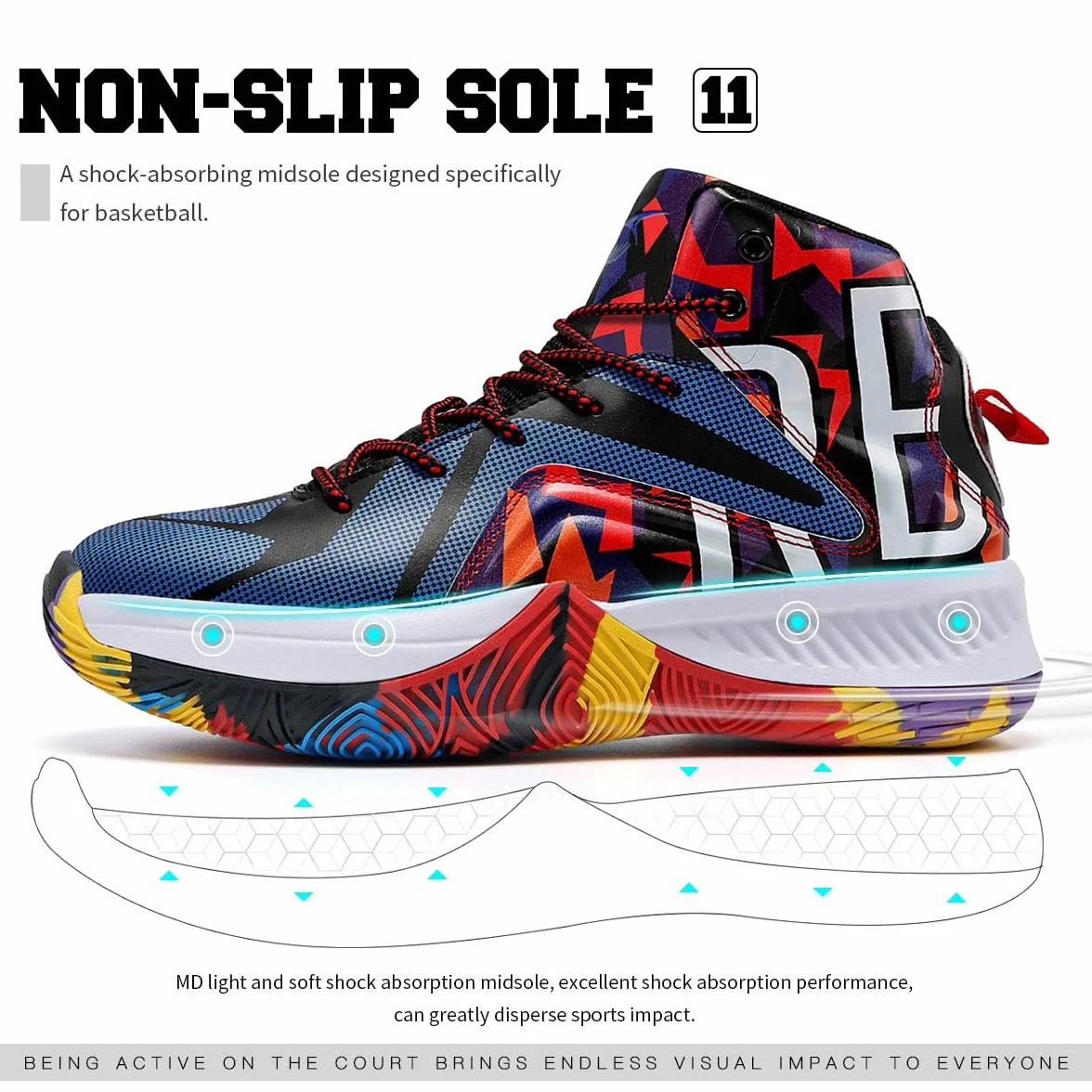 Zapatillas de baloncesto para niños niñas cómodas camuflaje 34 EU