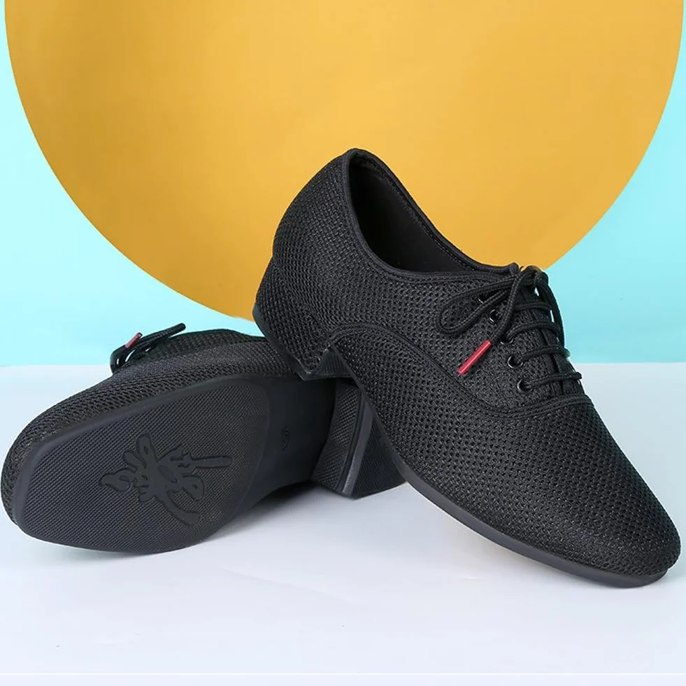 Zapatos De Baile De Salón para Hombre Elegantes con Cordones Negros Modernos Suela