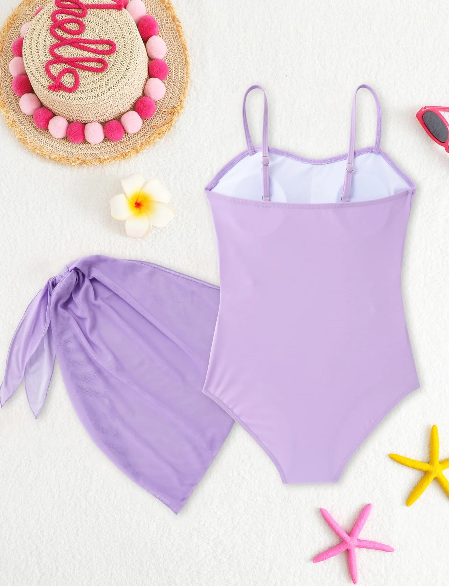 Happy Cherry Traje de baño de una pieza para niñas con corte de verano y falda para cubrir