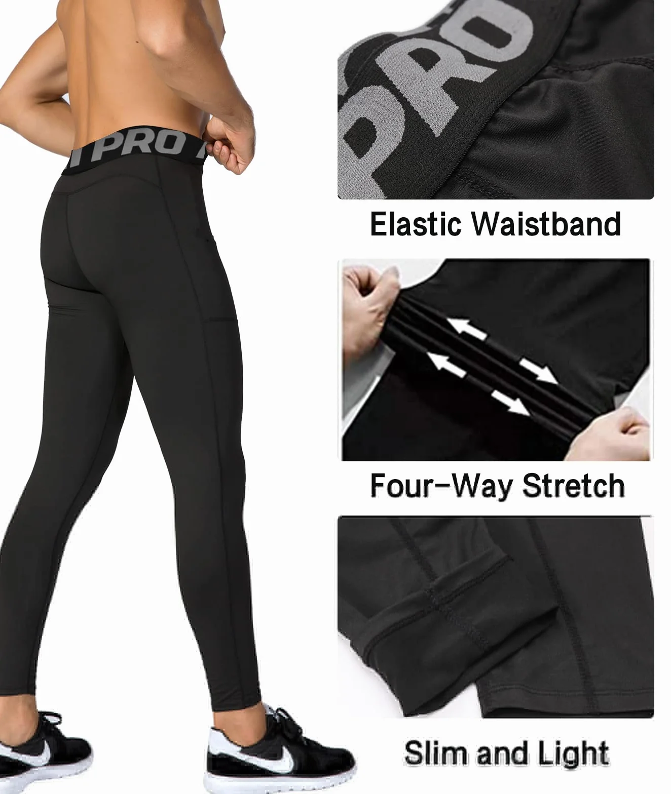 2 Pack Pantalones Deportivos de Entrenamiento para Hombre Running Leggings