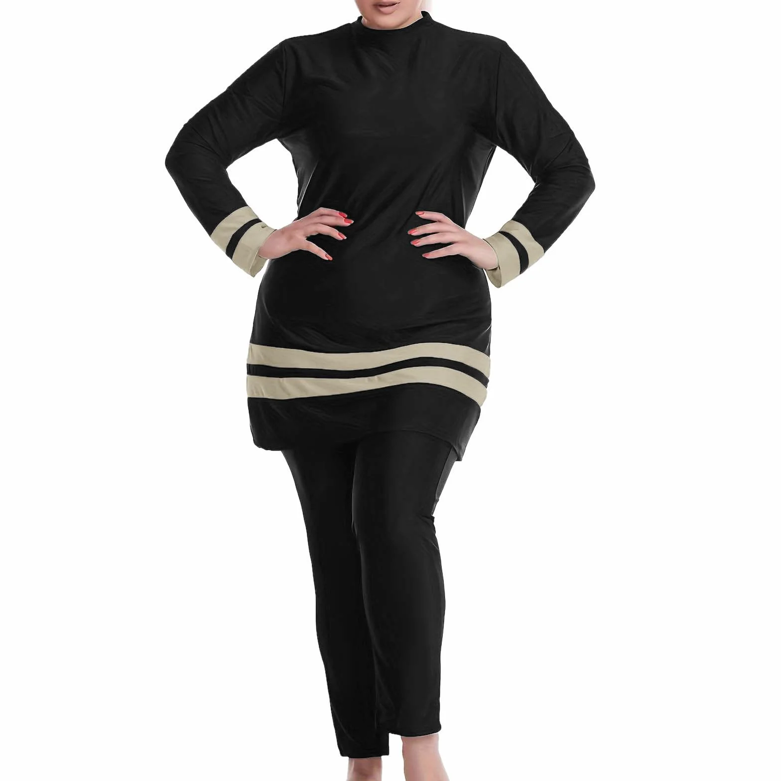 Burkini Traje de Baño Islámico para Mujer y Niña con Hijab, Cómodo Elegante Muslim Swimwear