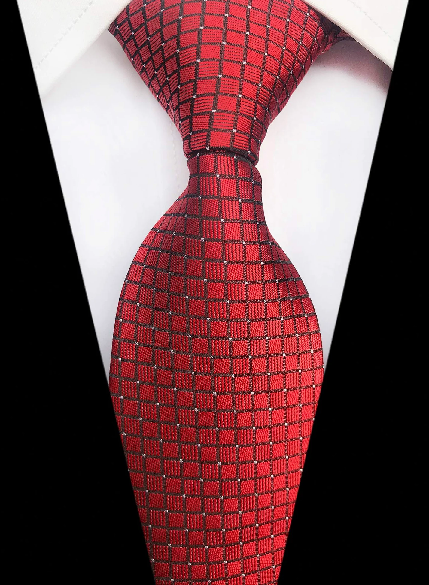 Secdtie Pack de 4 corbatas para hombre, diseño de rayas clásicas, jacquard - rojo - talla única