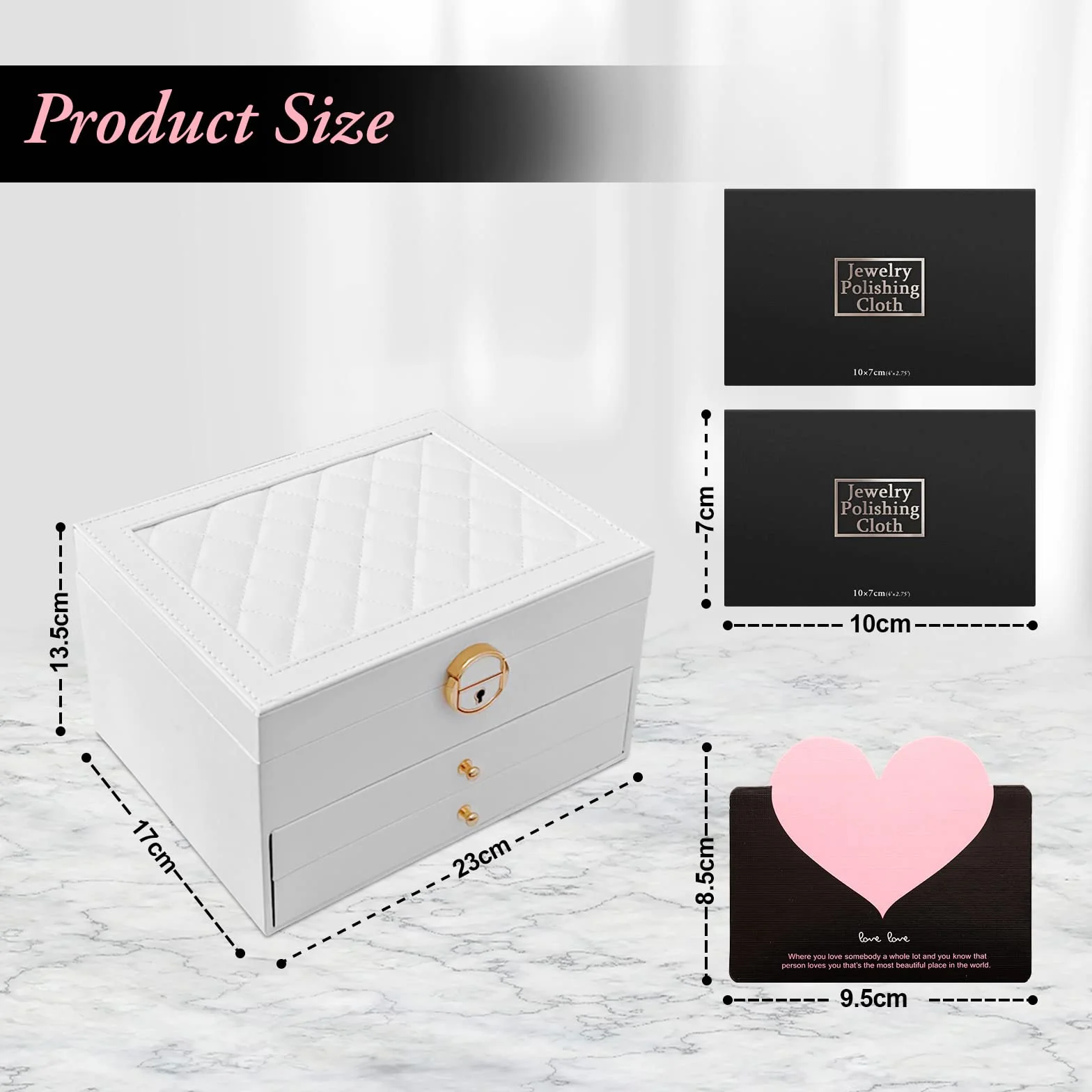 Joyero de 3 Niveles Organizador de Joyas Cuero PU Grande para Viaje Mujer Niña Blanco