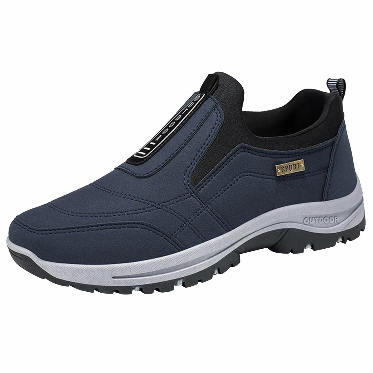 Zapatos de Senderismo sin Cordones para Hombre, Impermeables Antideslizantes