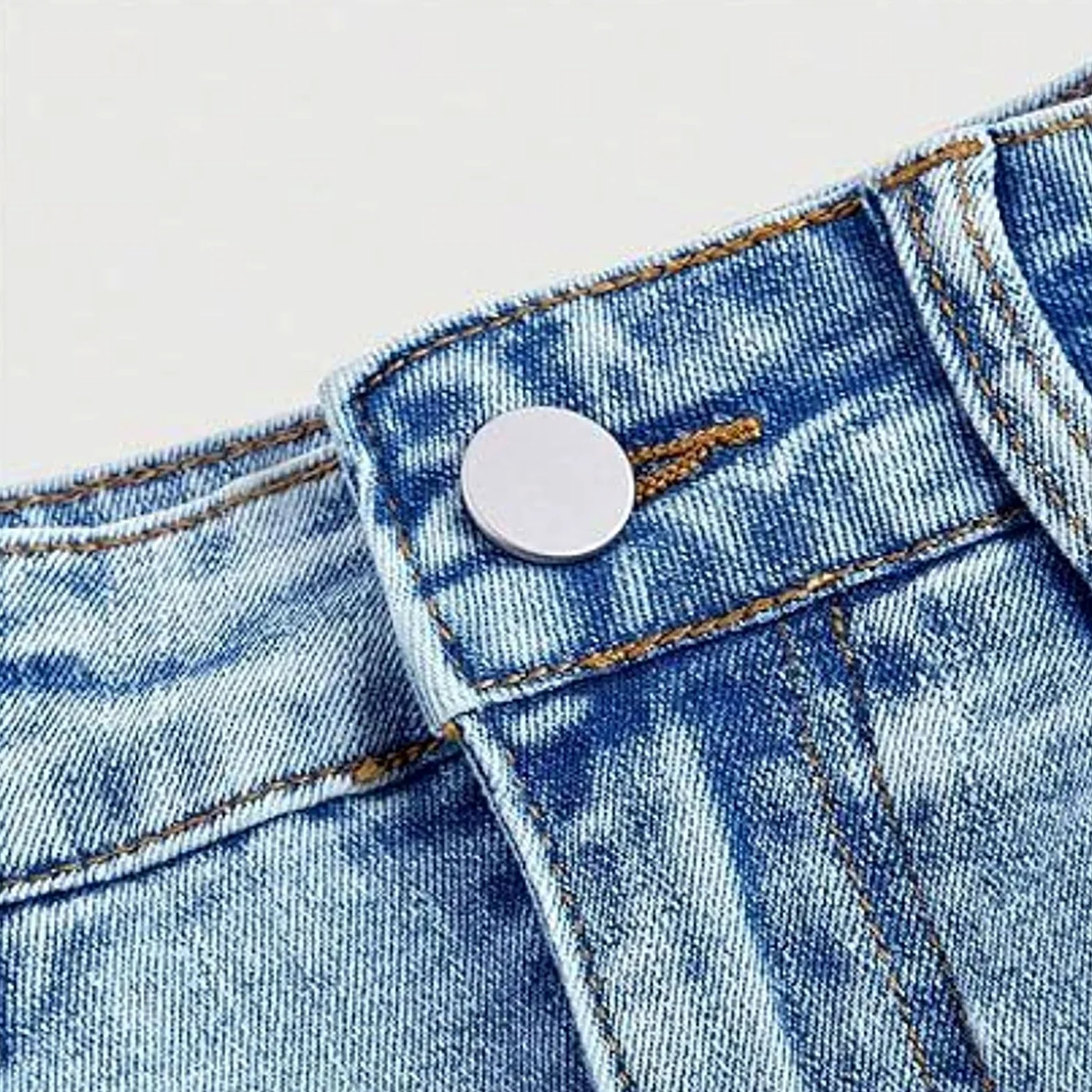 Genérico Falda Vaquera Plisada para Niñas Fresca para Uso Diario y Colegio Falda Vaquera con Cintura elástica Look Juvenil y versátil con Pantalones Cortos Integrados diseño Acampanado Favorecedor