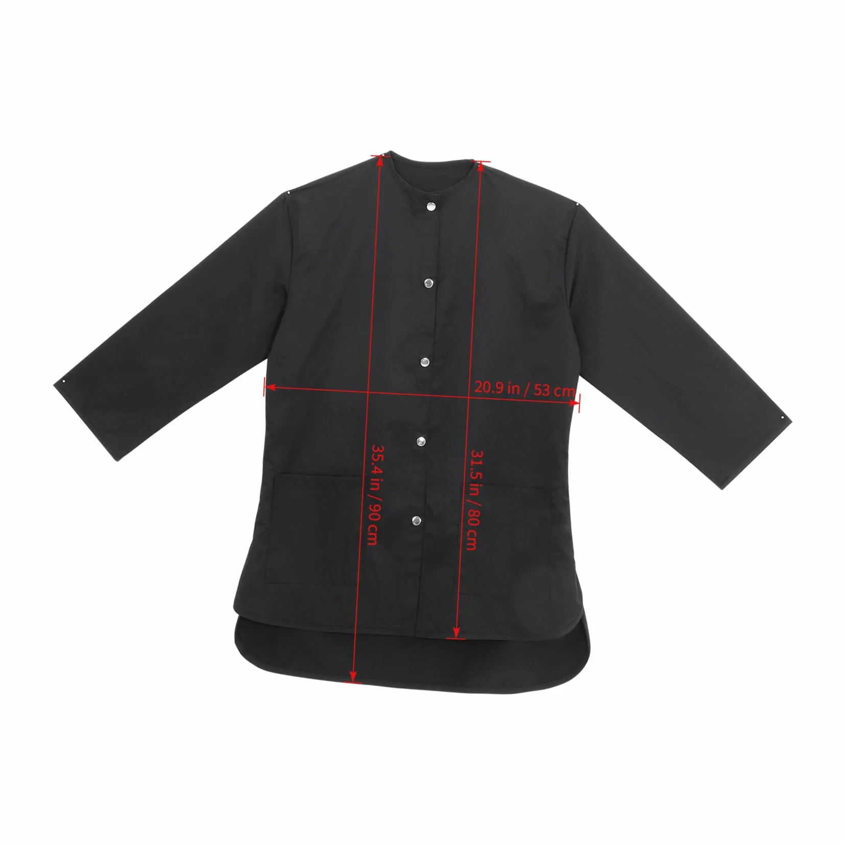 FOMIYES Vestido de Trabajo Manga Larga Negro para Salón de Belleza