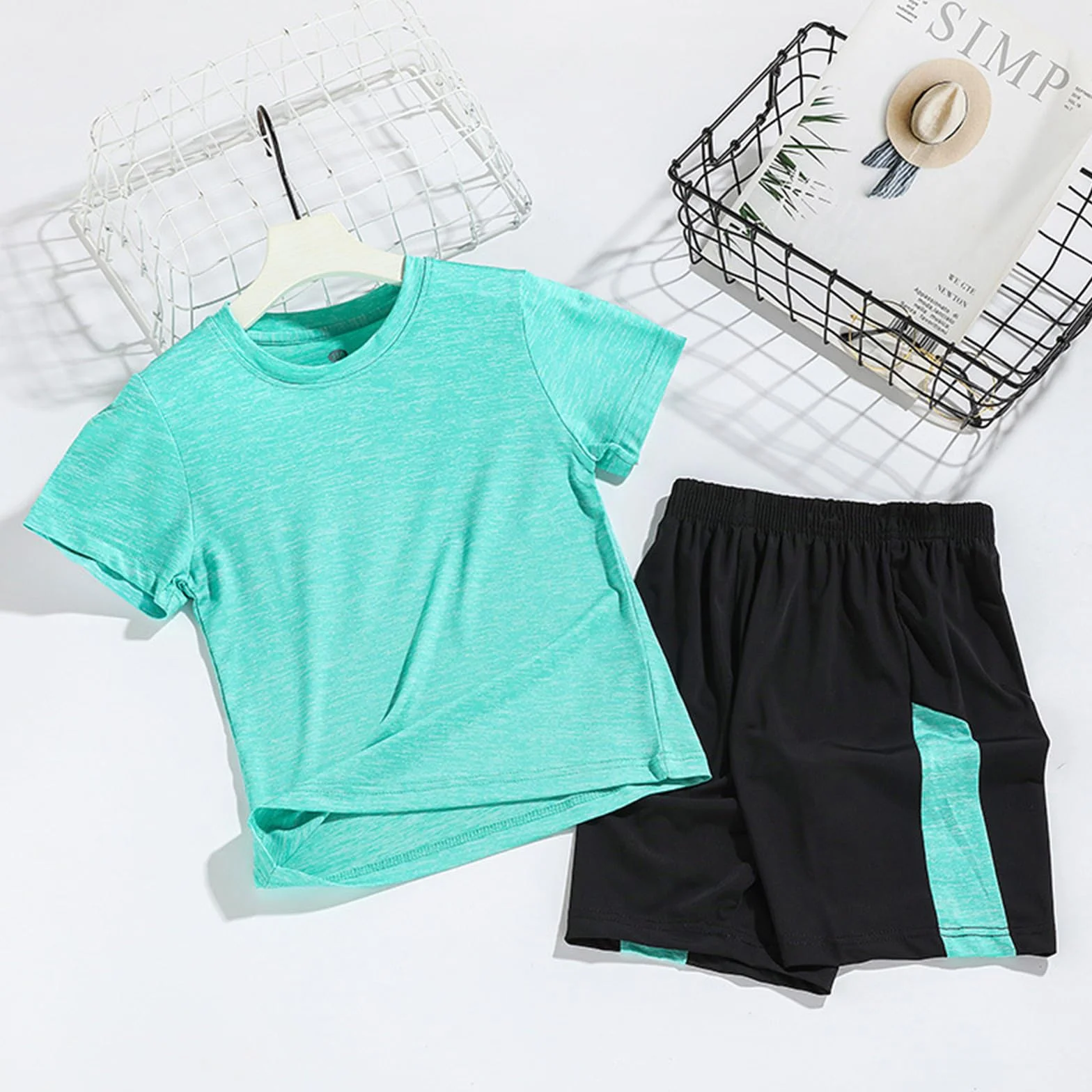 Chándal para niños de verano secado rápido traje deportivo corto conjunto ropa deportiva 2-11 años