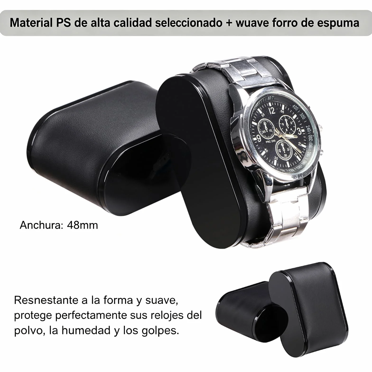 BEWISHOME Caja para 12 relojes de lujo con tapa de cristal y bisagra de metal, marrón