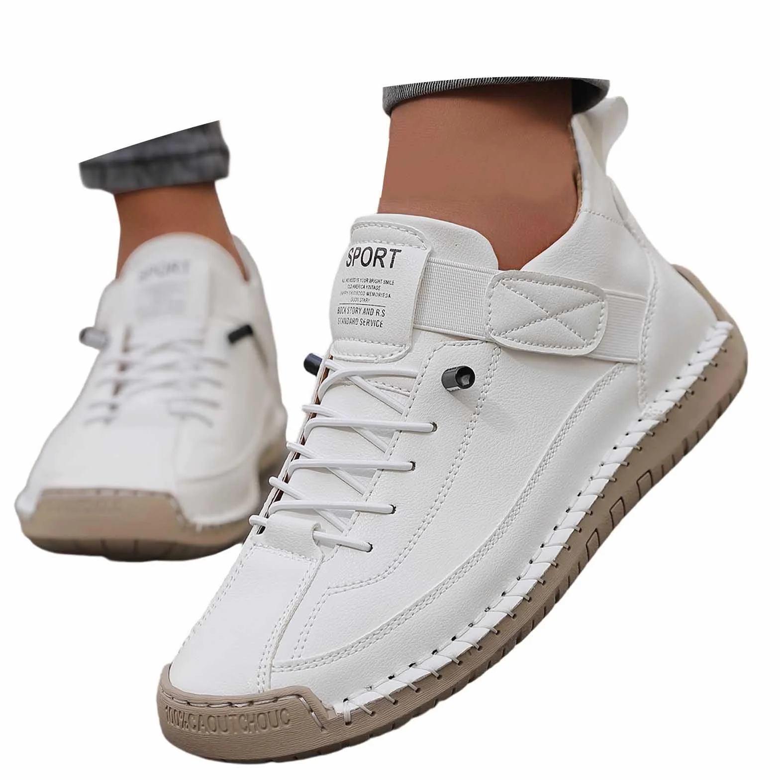 Zapatillas ortopédicas de cuero hechas a mano con soporte