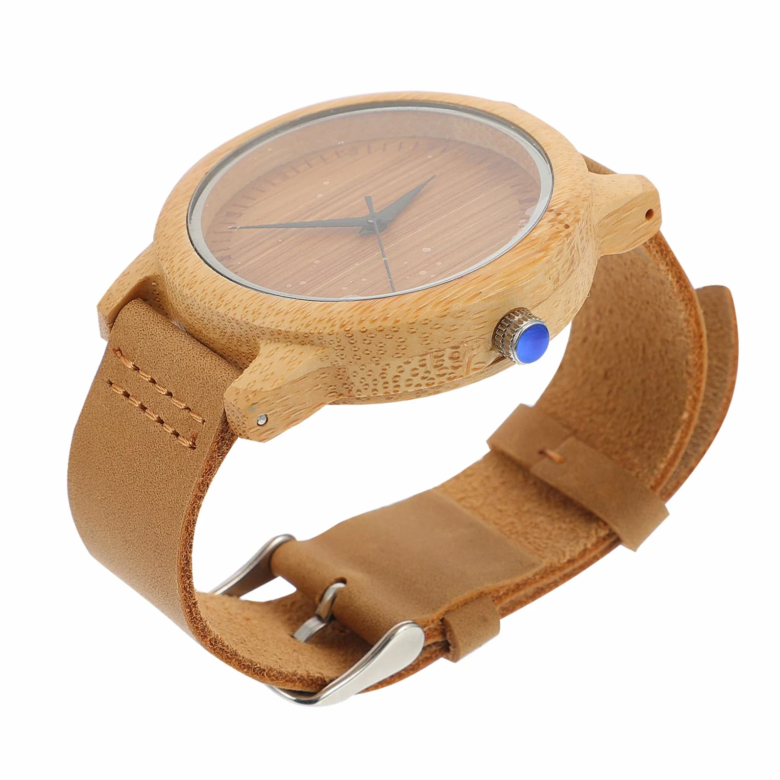 Reloj de Madera de Bambú Movimiento de Cuarzo, Diseño Elegante y Sencillo para Hombres y Mujeres, Adecuado para Cumpleaños y Actividades al Aire Libre