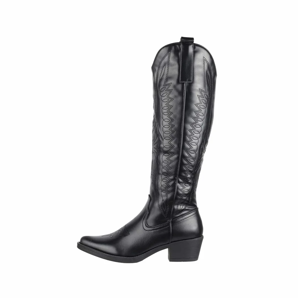 Elara Botas de Vaquero Mujer Chunkyrayan Negro
