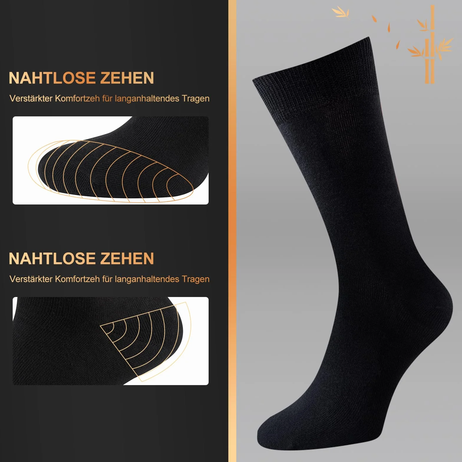 Calcetines de Bambú Transpirables para Hombre y Mujer 6 Pares, Calcetines de Negocios con Caja de Regalo