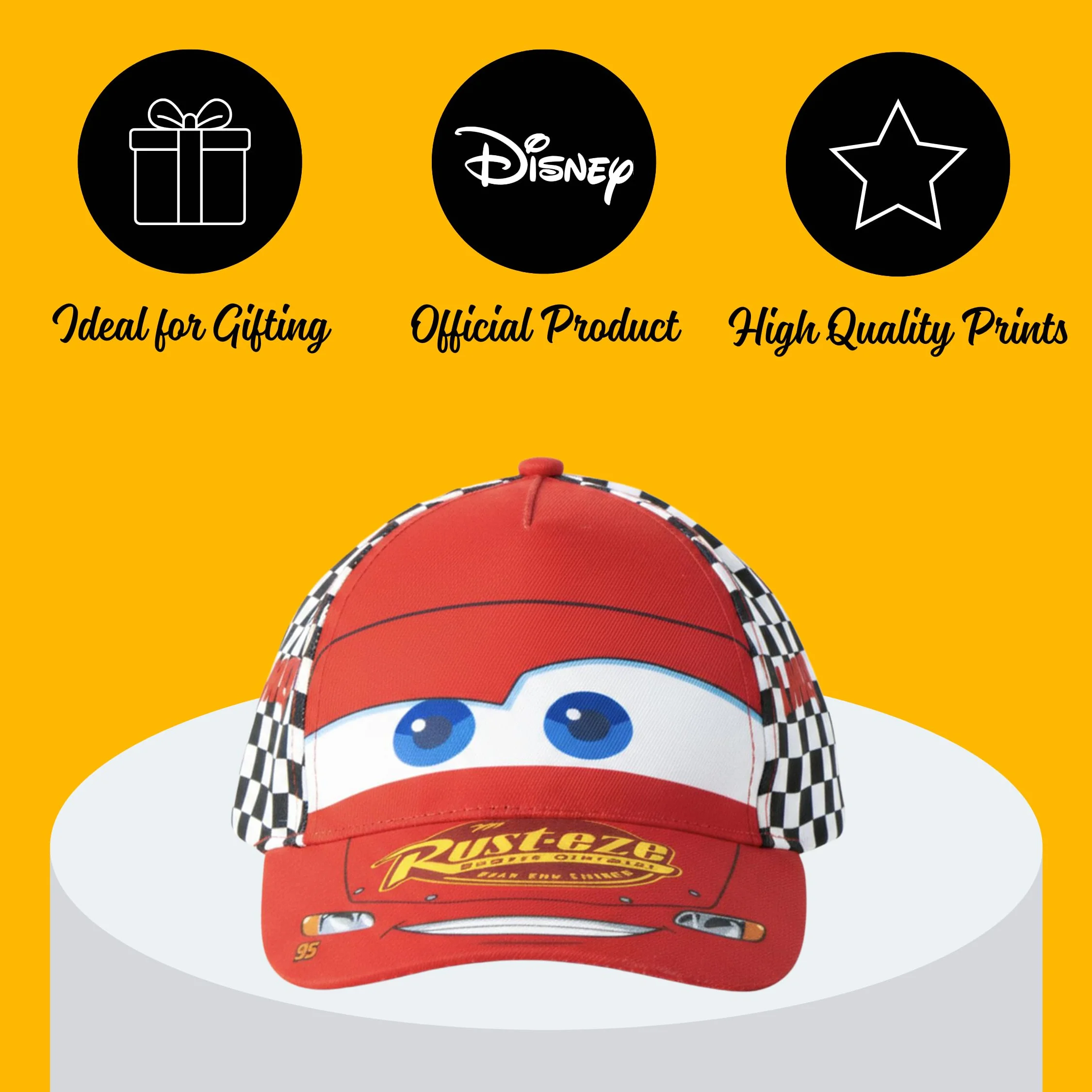 Disney Pixar Cars Lightning Mcqueen Gorra de Béisbol para Niños, Gorra de Verano Infantil
