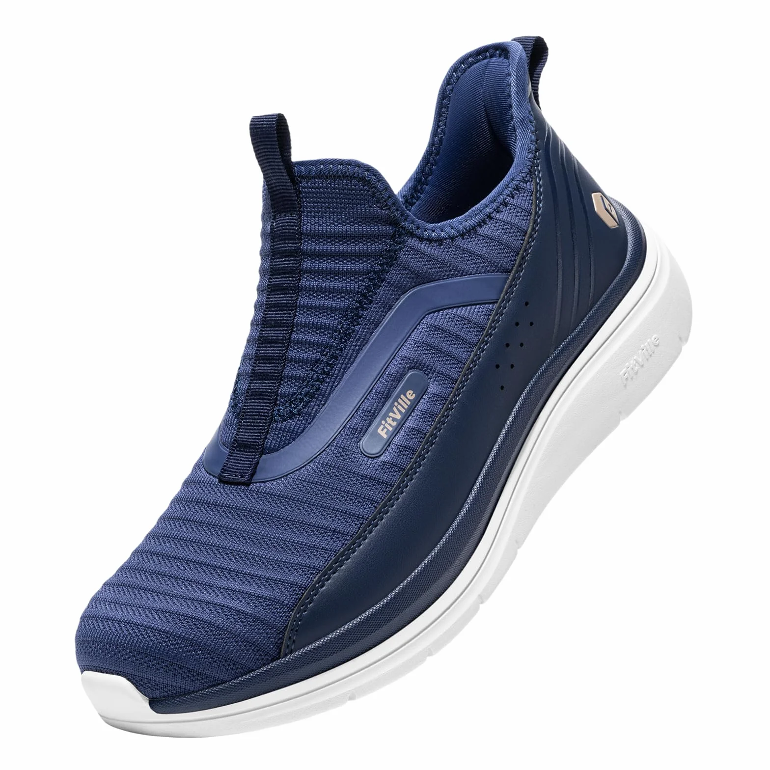 FitVille Zapatillas para Caminar Hombre Sin Cordones Transpirables Slip-on