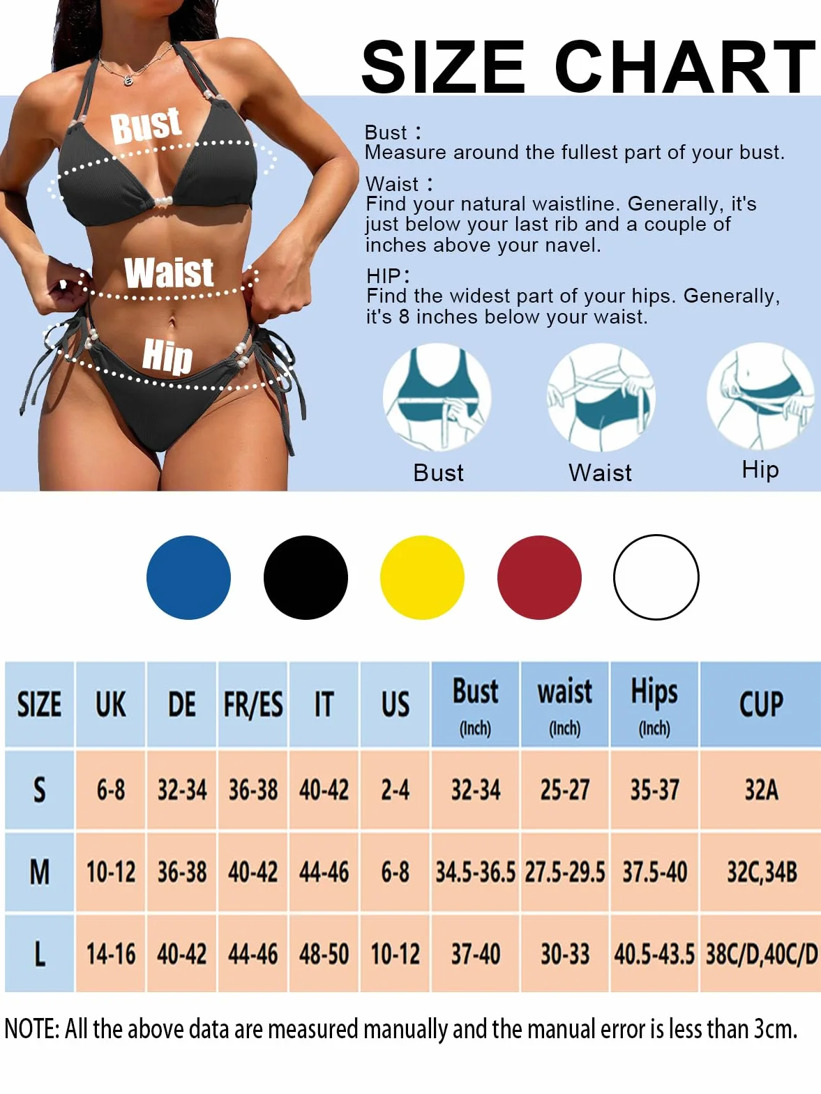 JFAN Bikini Mujer Push-up 2 Piezas Halter Triángulo Brasileño Tanga Cintura Baja Bañadores Playa