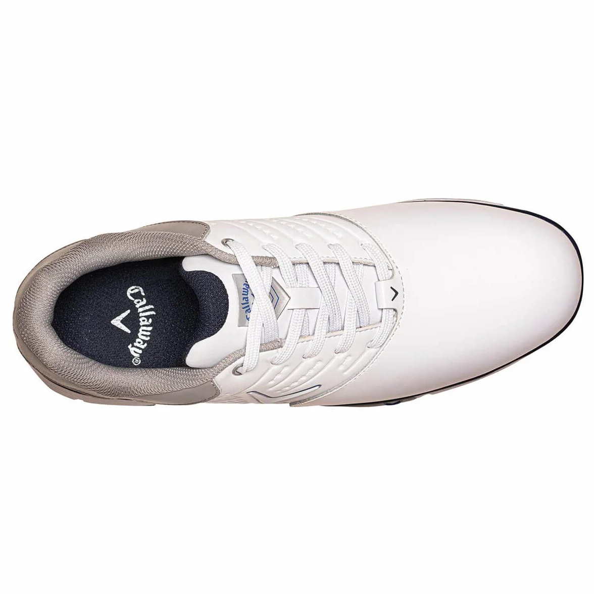 Callaway Chev Mulligan S 2019 Zapatos de golf impermeable Hombre, Blanco/Azul Marino, 44 EU