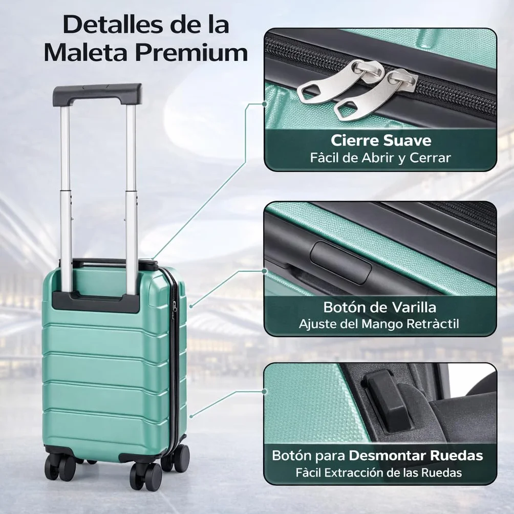 Maleta de Viaje Cabina 40x25x20cm 20L Upfly Underseat 16 XXS con Ruedas Desmontables