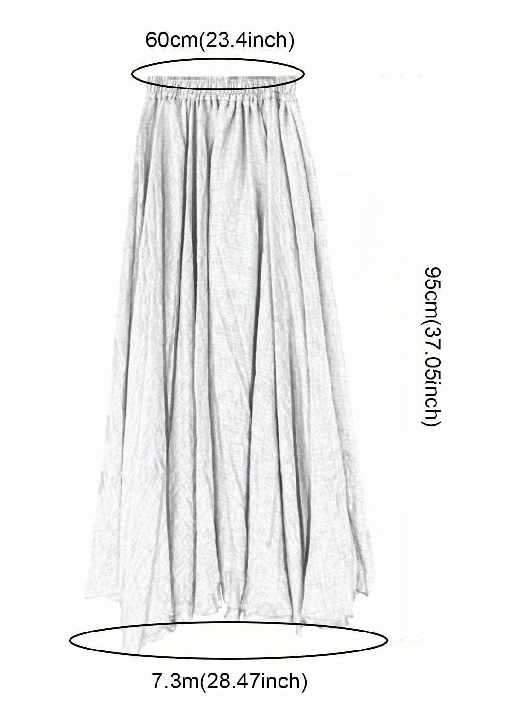 FEOYA Falda Larga Mujer Boho de Algodón y Lino Dos Capas con Corte en A y Caída Fluida 85cm/95cm
