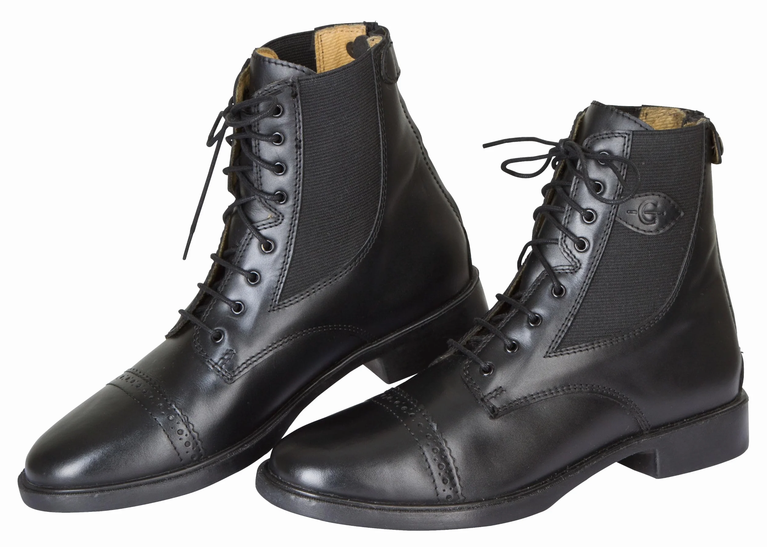 Covalliero Botines de montar Monaco zapato bota cordones negro piel mujer cremallera