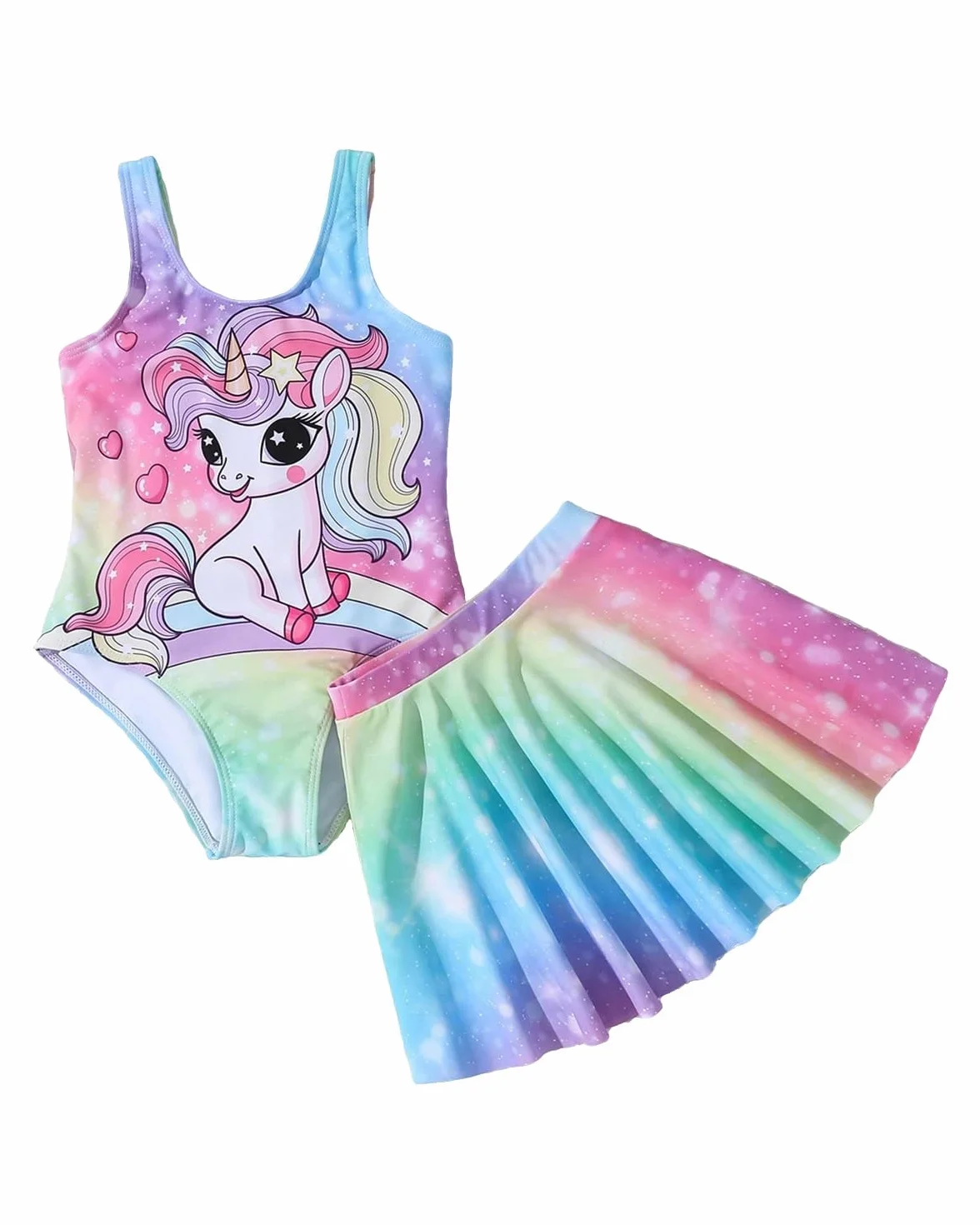 Traje de baño de dos piezas para niñas 4-8 años DivingBirds