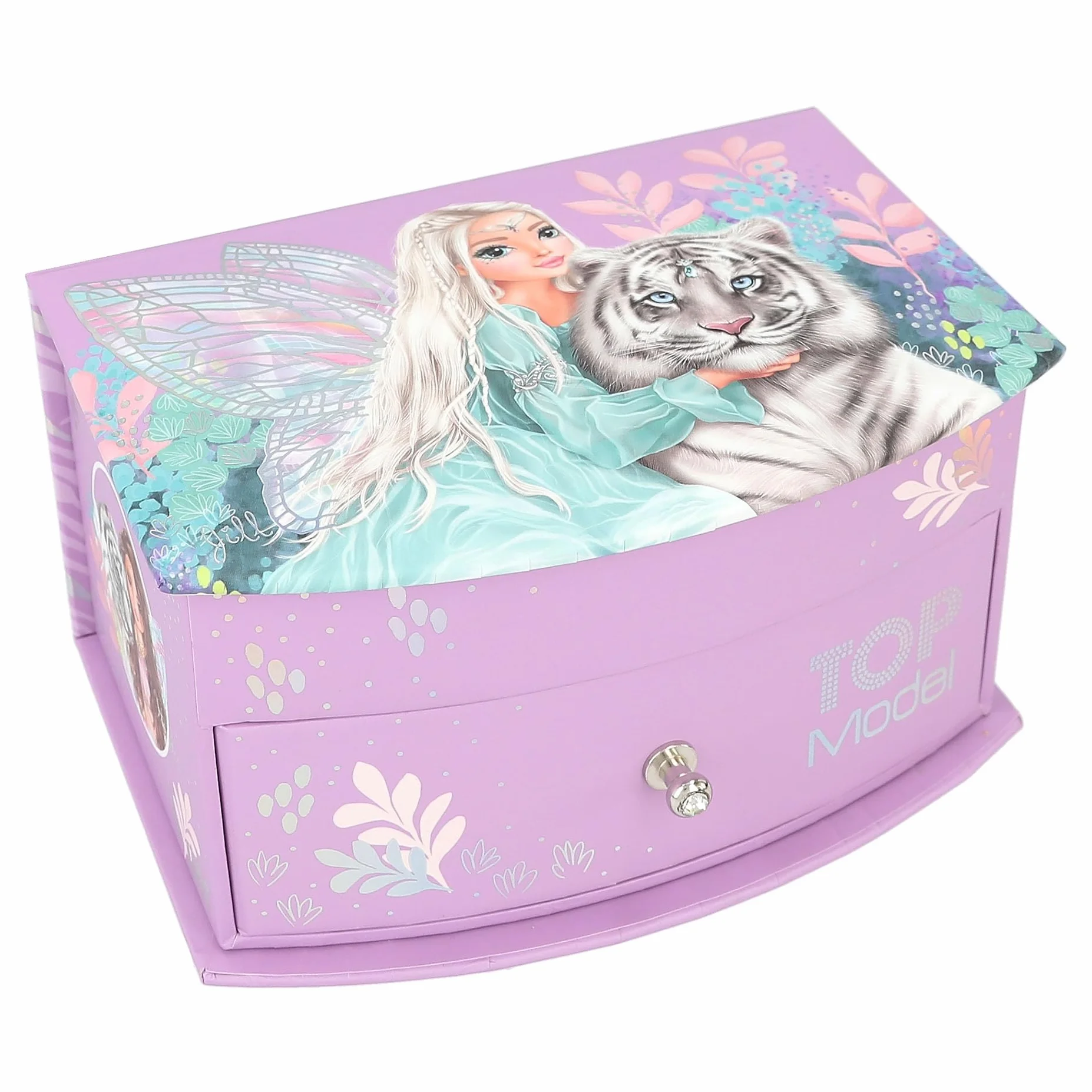 Depesche TOPModel Fantasy Tiger Joyero Morado con Espejo