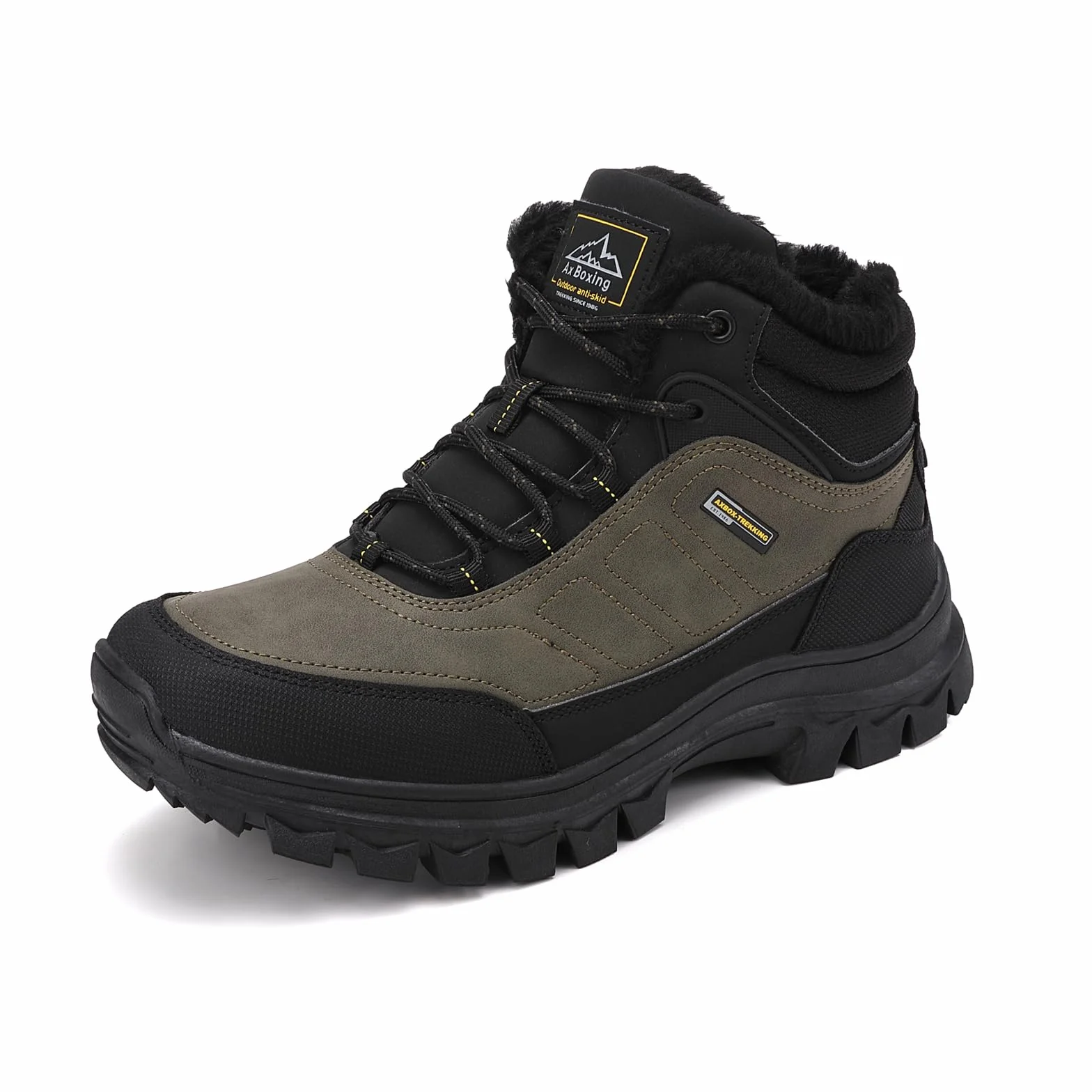 AX BOXING Botas Niño Invierno Zapatillas Senderismo Cálido Antideslizante Montaña Trekking EU34-40