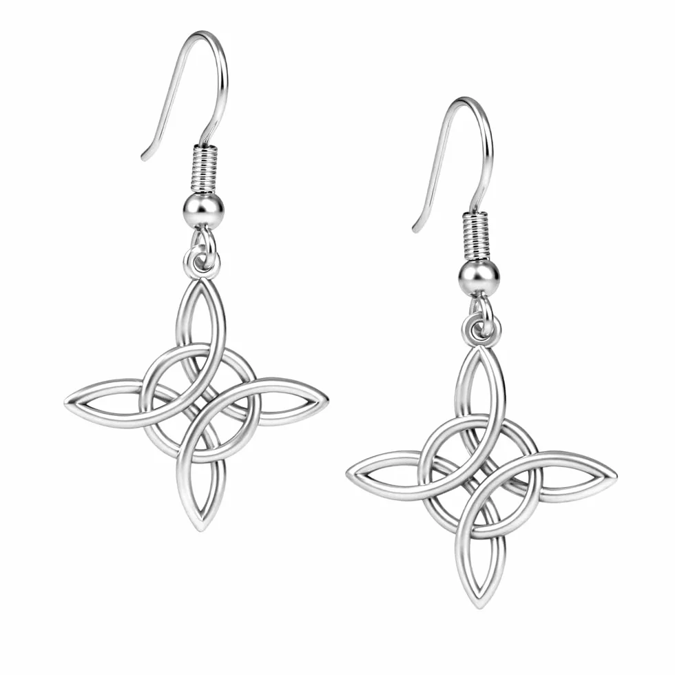 Pendientes mujer plata nudo de brujas amuleto suerte protección