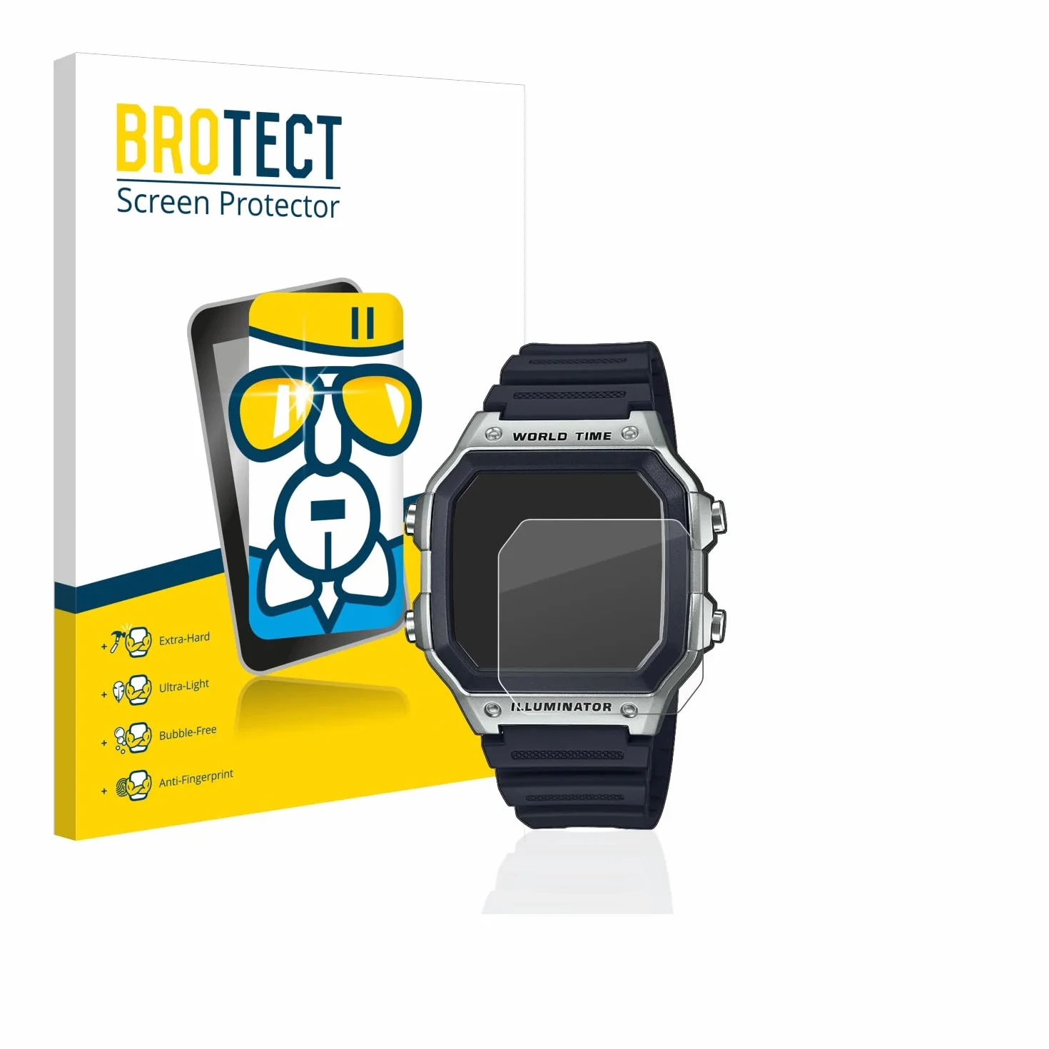 BROTECT Protector Pantalla Cristal Casio AE-1200WH 3 Unidades Dureza 9H Anti-Arañazos
