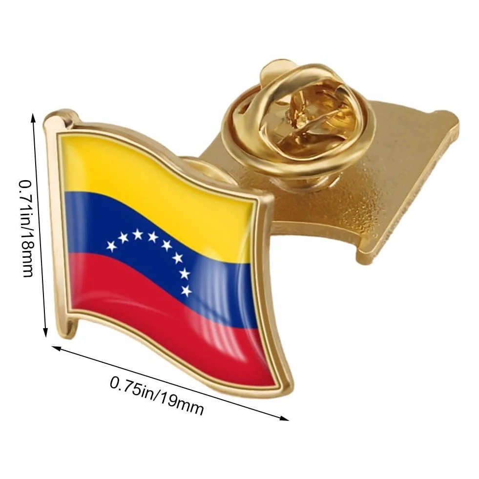 Wudaizhi Insignia De Solapa De Metal con Bandera Nacional De Venezuela: Pin De Bandera Amarilla, Azul Y Roja con Acabado Resistente Y Cierre Seguro.