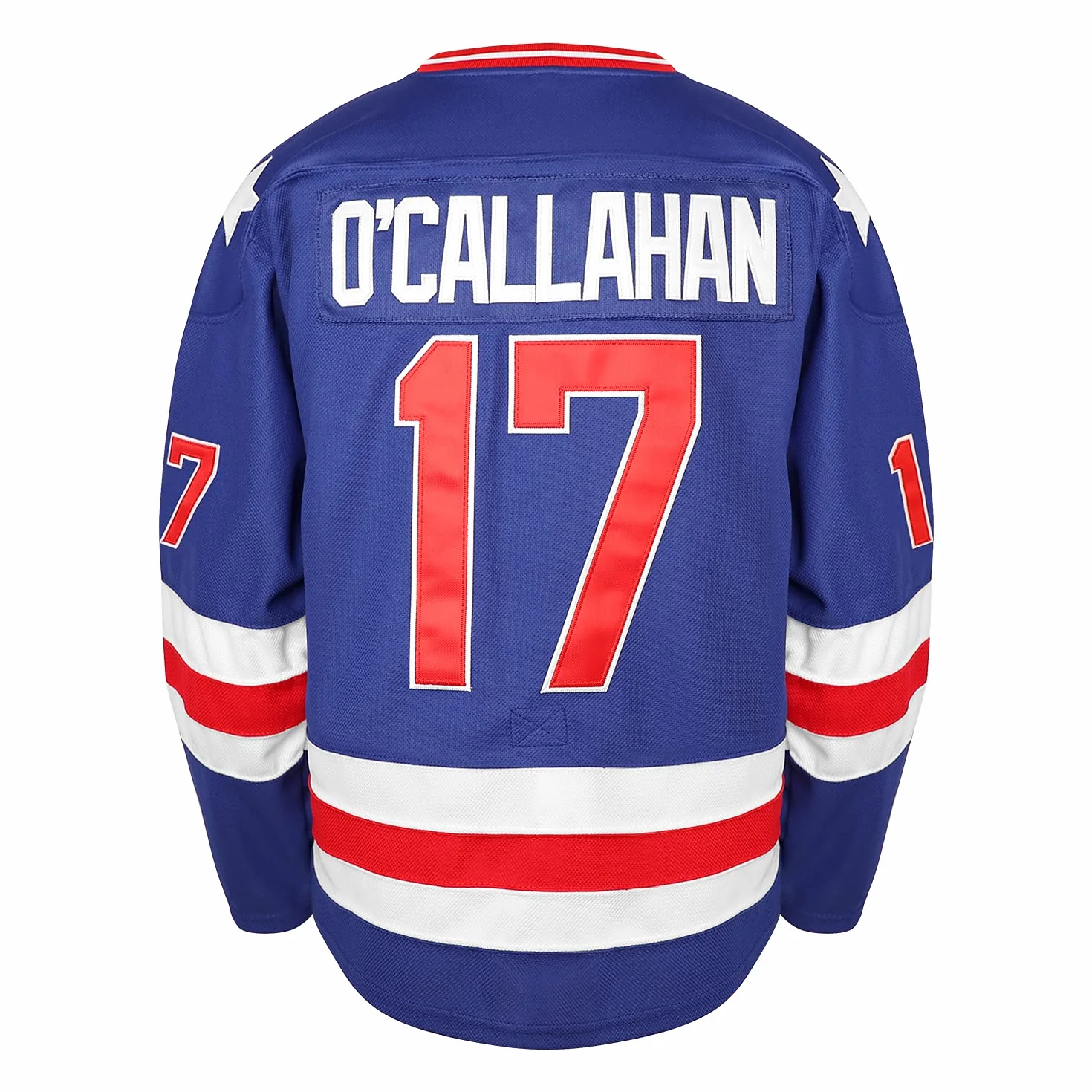 USA Hockey Jersey 1980 Olympic Team USA 17 Jack O'Callahan 21 Mike Eruzione 30 Jim Craig Miracle On Ice Azul 3X-Large