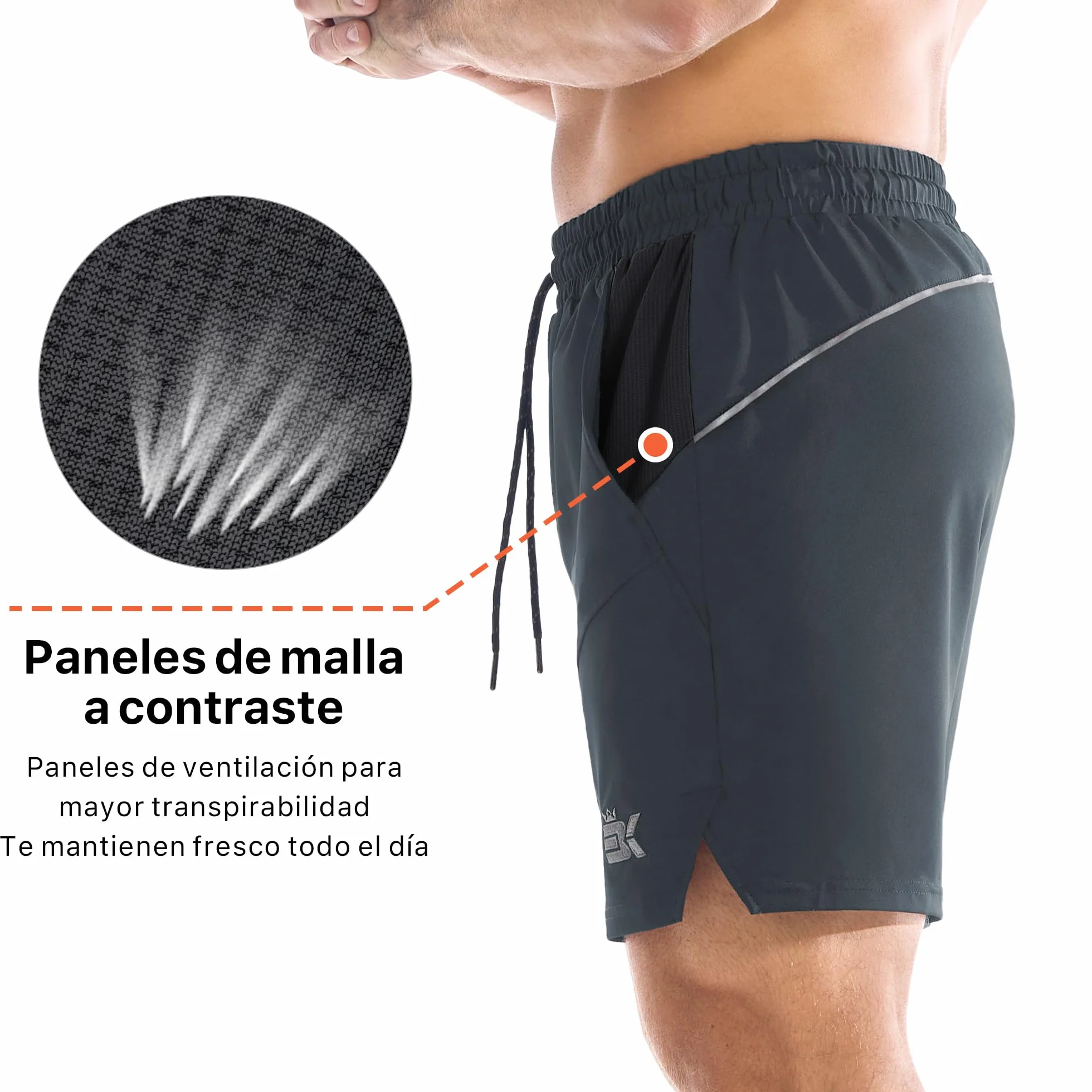 ZENWILL DryFlow Pantalones Cortos Deporte Hombre 2 Pack Secado Rápido