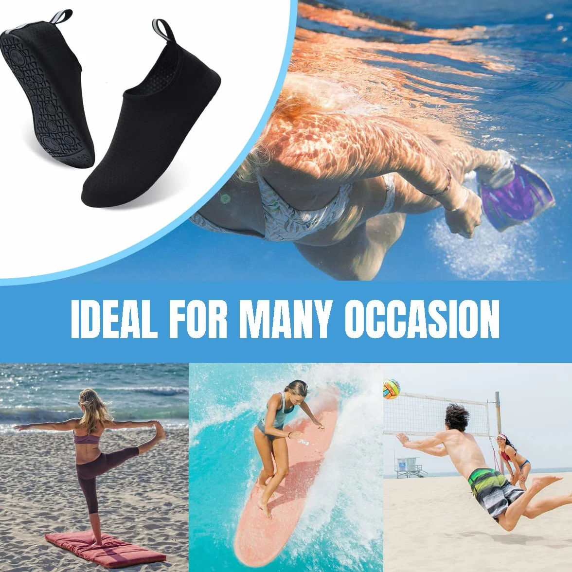 Escarpines Deportes Acuáticos Zapatos de Agua Hombre Mujer Surf Playa