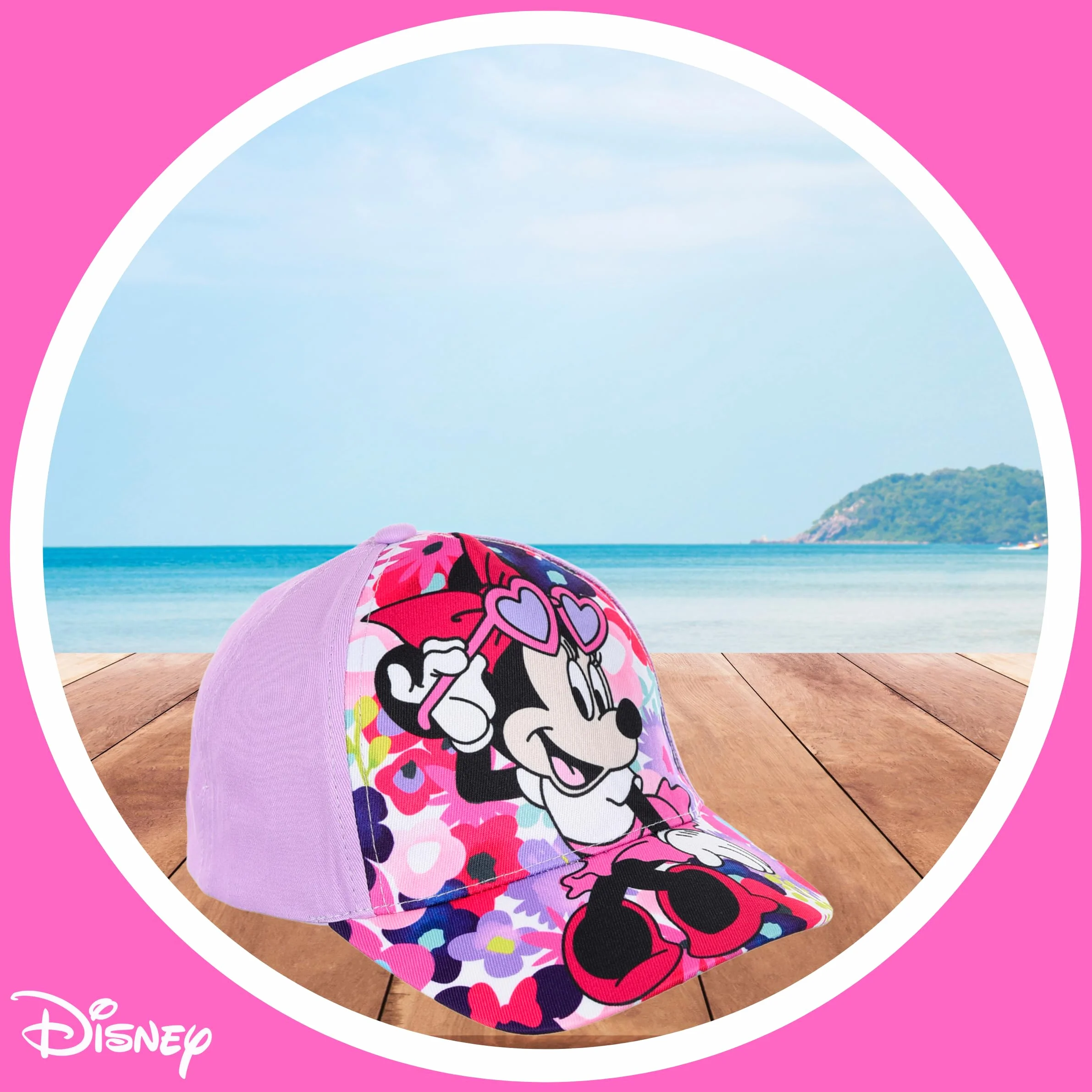 Disney Minnie Mouse Gorro para Niñas, Gorra de Béisbol Clásica, Diseño Floral