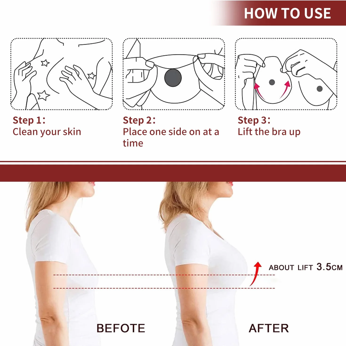 Sujetadores para Mujer, Sujetador Invisible Reutilizable Adhesivo Push Up de Silicona Sin Tirantes para A/B