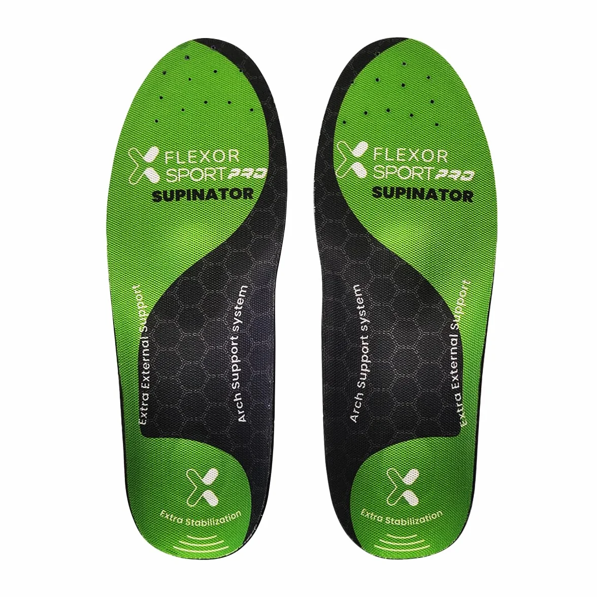 Flexor Plantillas Pro Trail Running Pie Supinador Talla 46 Verde Soporte Arco Plantar Tecnología Gel Absorción Impacto