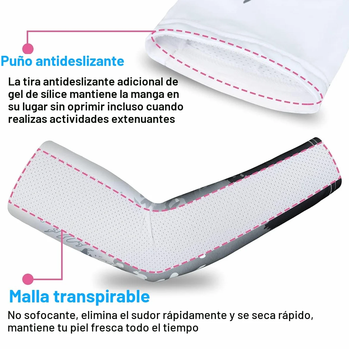 flintronic Manguitos de Enfriamiento para Brazos, Protección UV, Guantes Absorbentes para Conducir, Ciclismo