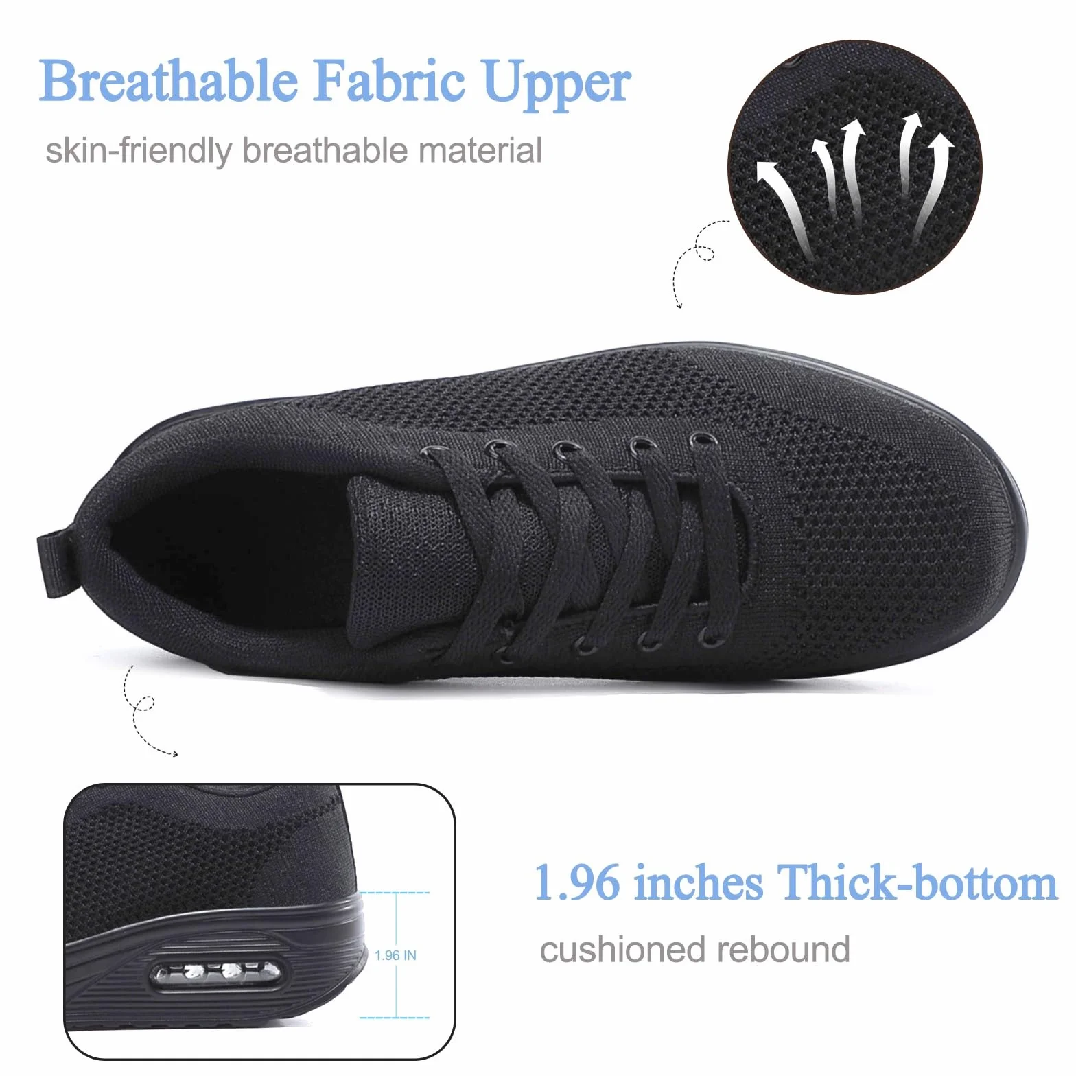 Zapatillas de Mujer Deportivas Cuña Running Gimnasio Fitness Trabajo Cómodos