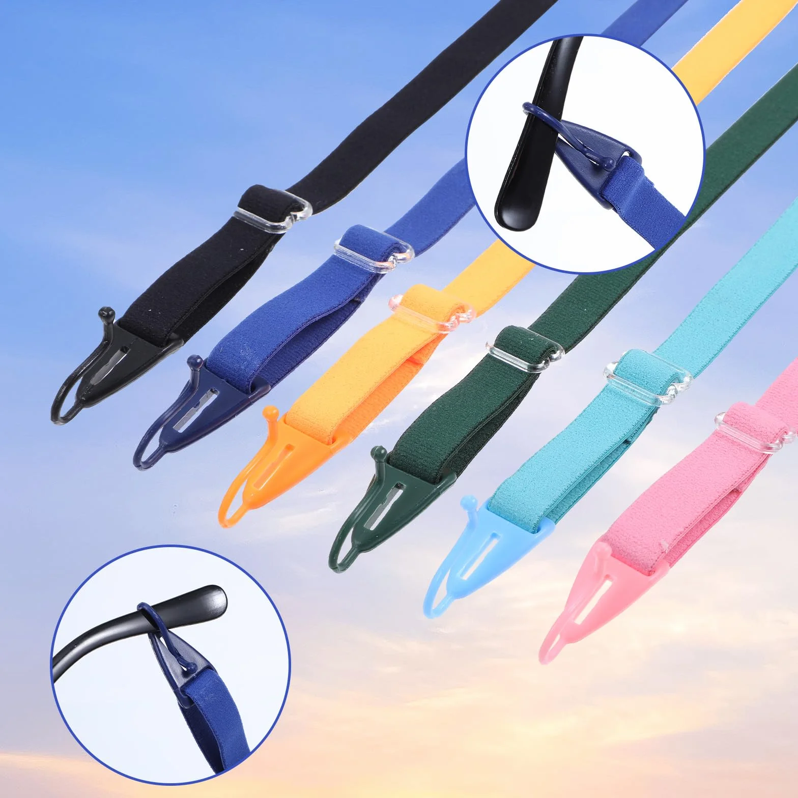 JIEYAO 6 Correas Ajustables para Gafas de Niños, Banda Elástica Retenedores Seguridad Deportiva