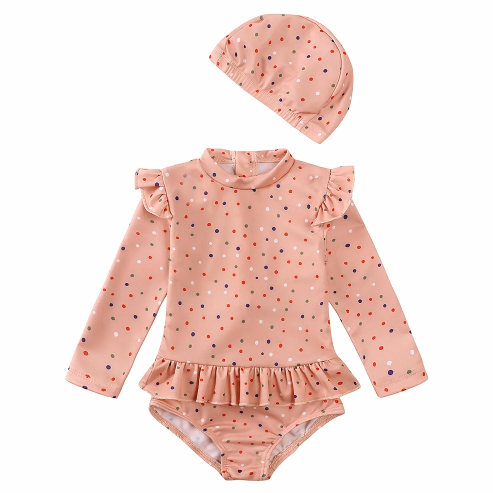 Traje de Baño Niña UPF 50+ Manga Larga Protección UV Una Pieza con Capucha
