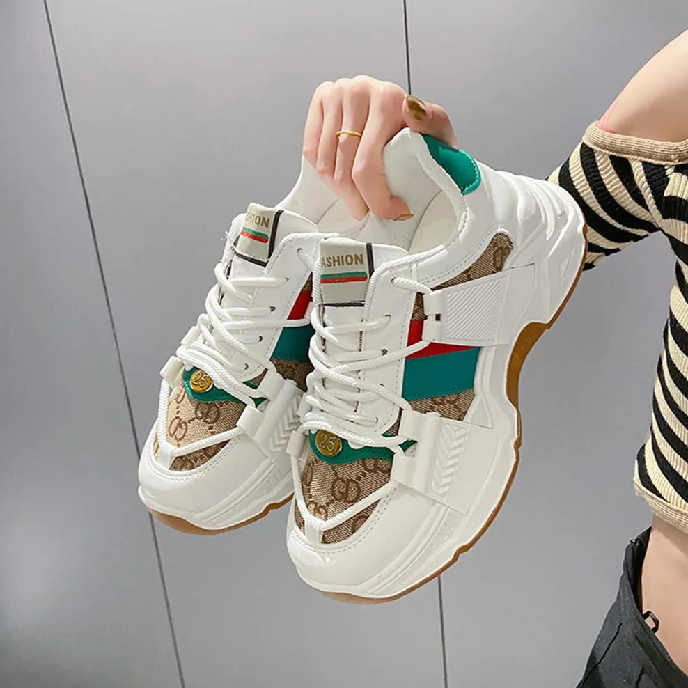 Daddy Shoes Mujer Ligero Fondo Grueso Casual Zapatos Zapatillas Deportivas Cabeza Redonda Bajo Cuatro Estaciones