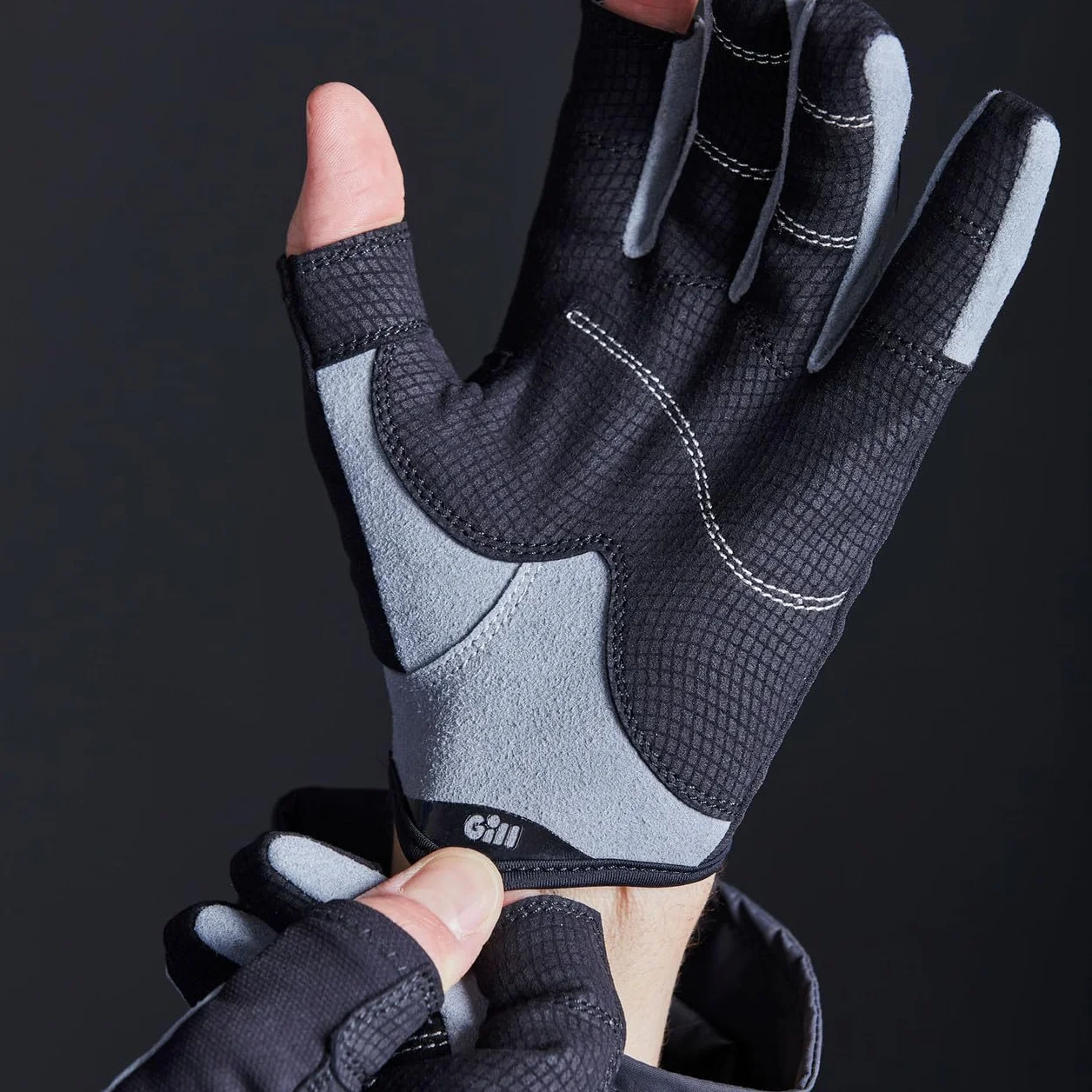 Gill Guantes Deckhand Hombre Dedo Largo Negro