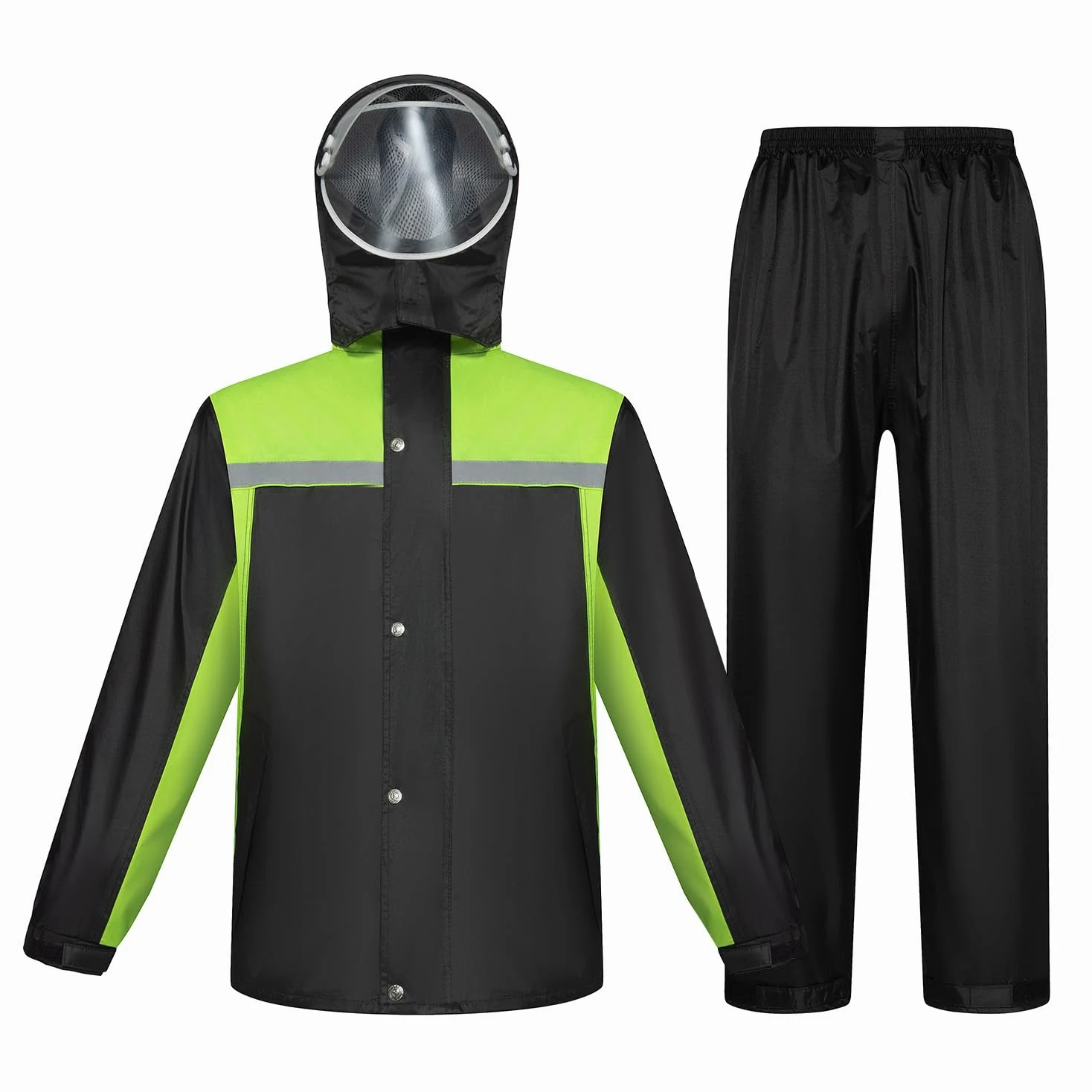 Chaqueta y Pantalones Impermeables para Lluvia para Hombre Traje de Lluvia Ropa Impermeable Profesional Impermeable con Capucha para Motocicleta