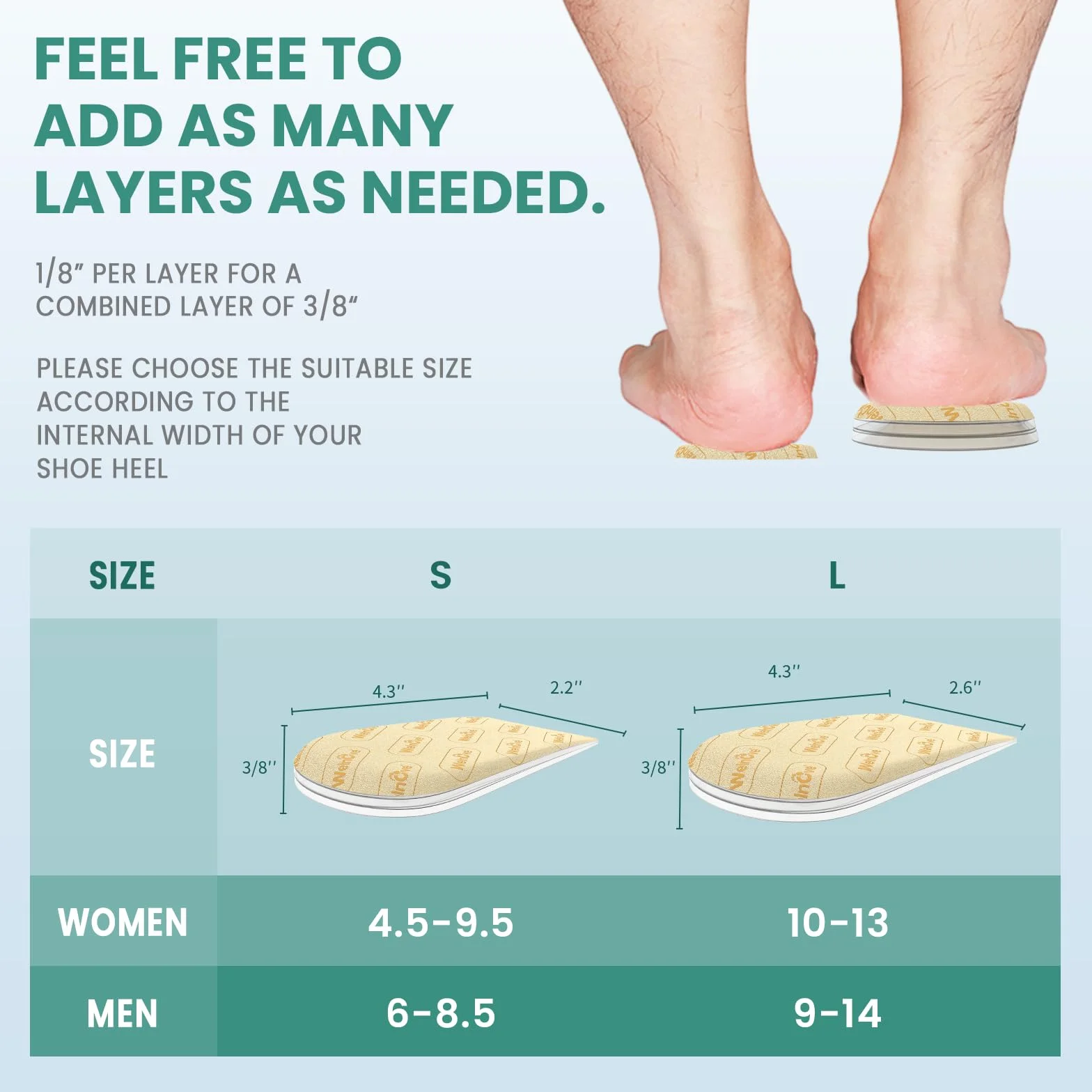 Taloneras Fascitis Plantar Silicona Gel Alivio Dolor Talón Espolones Calcáneos Beige 3 Capas