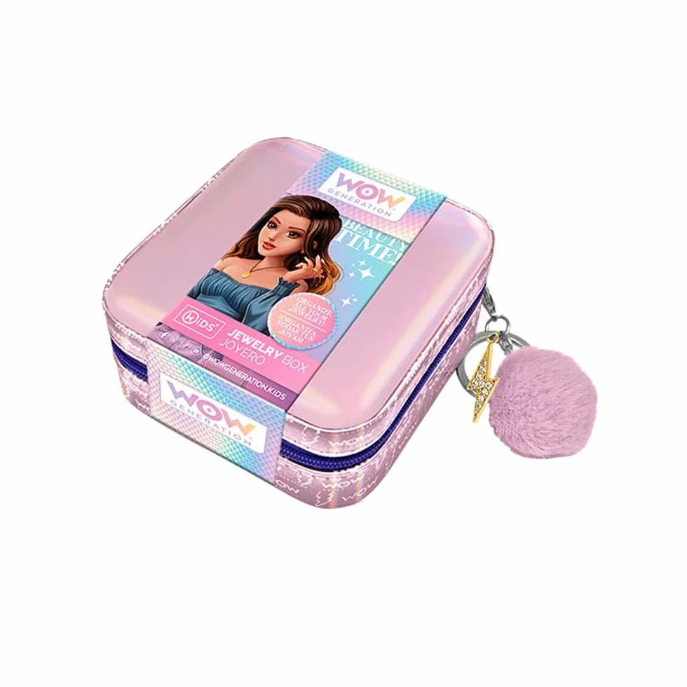 WOW GENERATION Joyero de Viaje para niñas, Diseño Metalizado con Compartimentos para Joyas