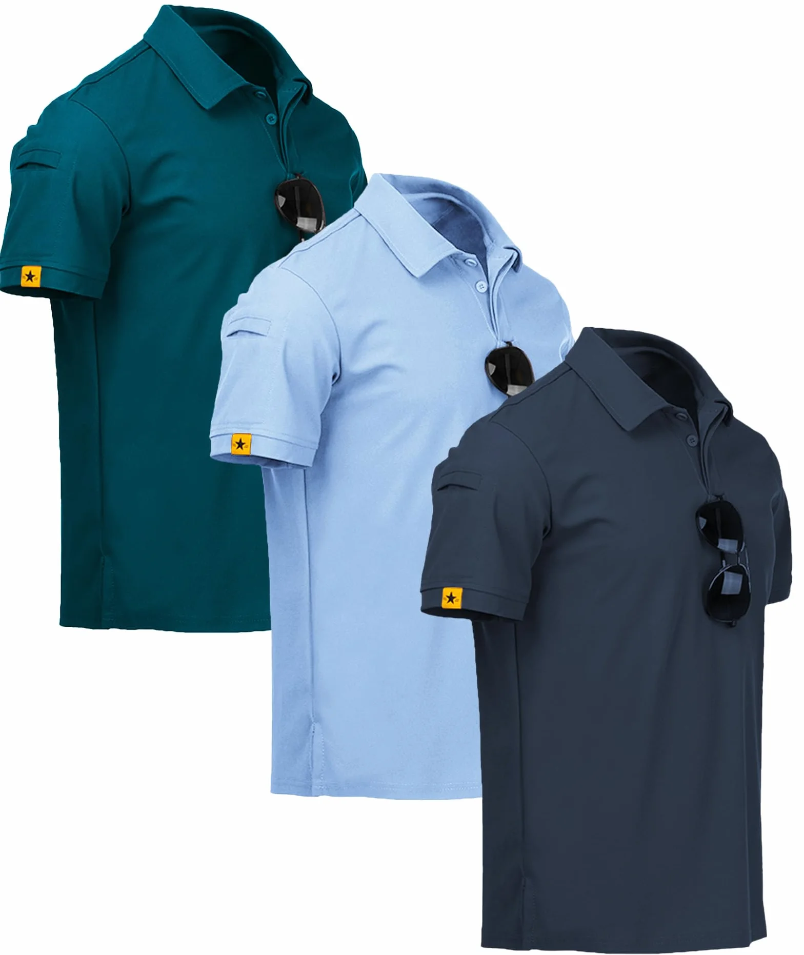 ZITY Camiseta Polo Hombre Manga Corta Secado Rápido Transpirable Regular Fit Golf
