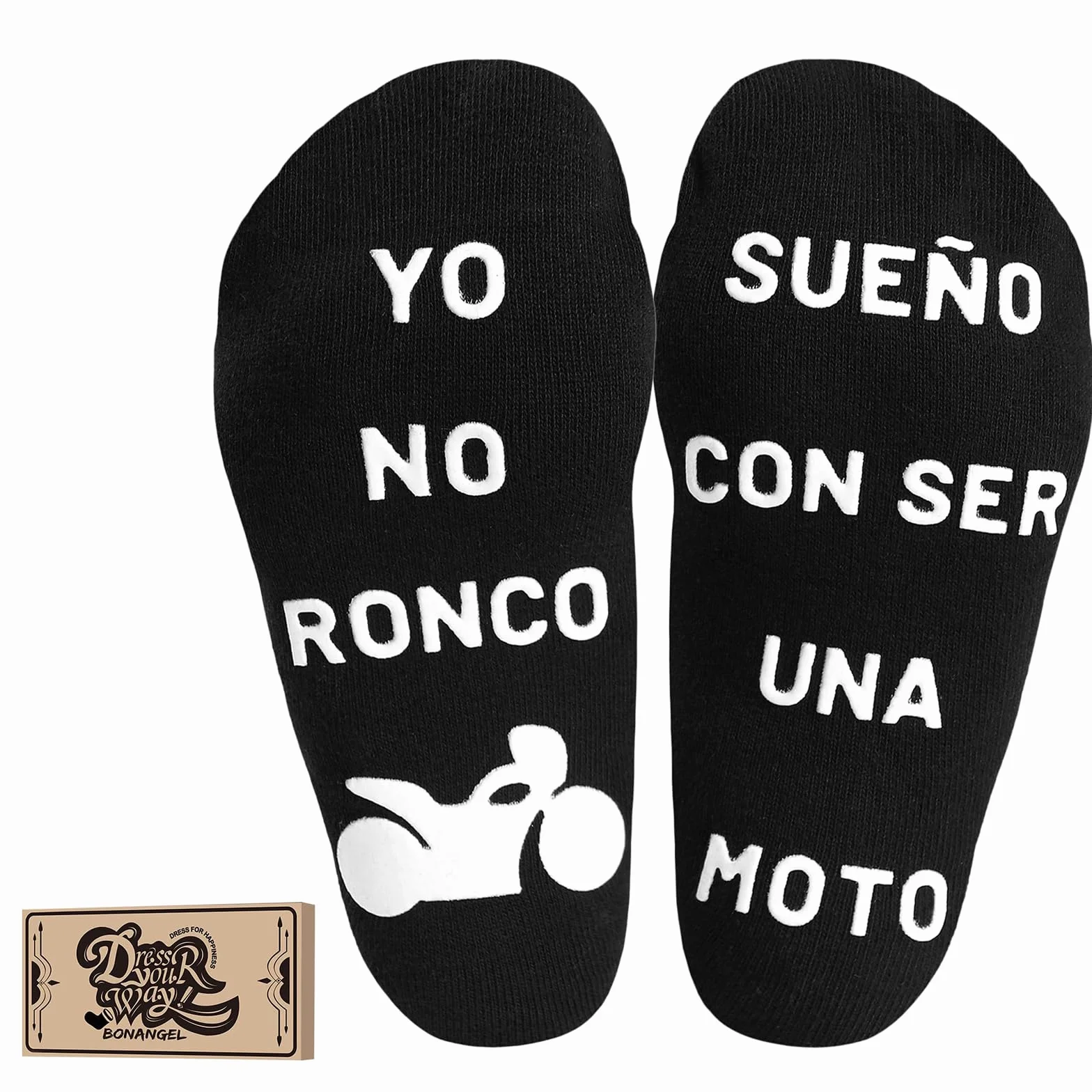 BONANGEL Calcetines Hombre Divertidos Moto Antideslizantes Algodón 39-46 Regalos Originales