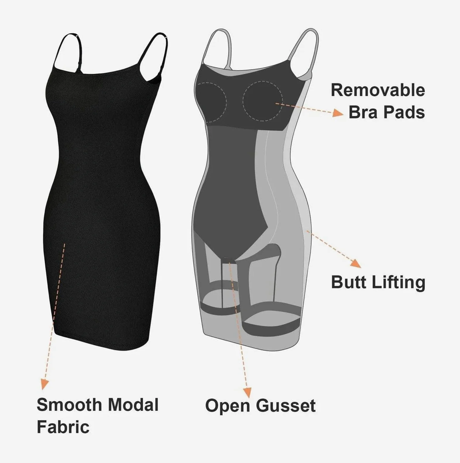 HLTYGWX Mujer Sin Tirantes Control de Barriga Fajas Slip Debajo de los Vestidos Slip Completo