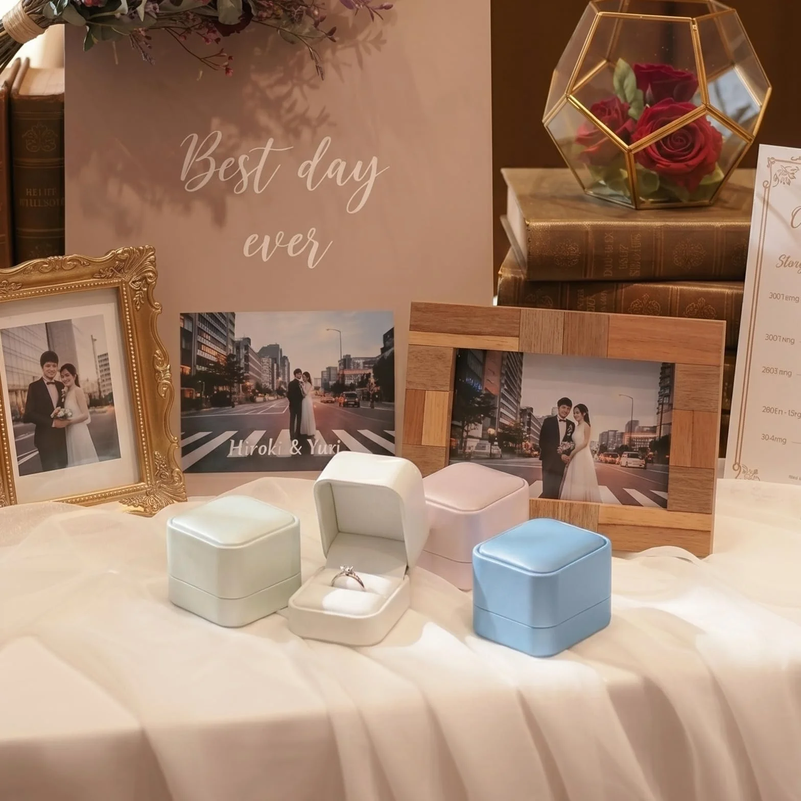 Caja para anillos de regalo San Valentín Rosa